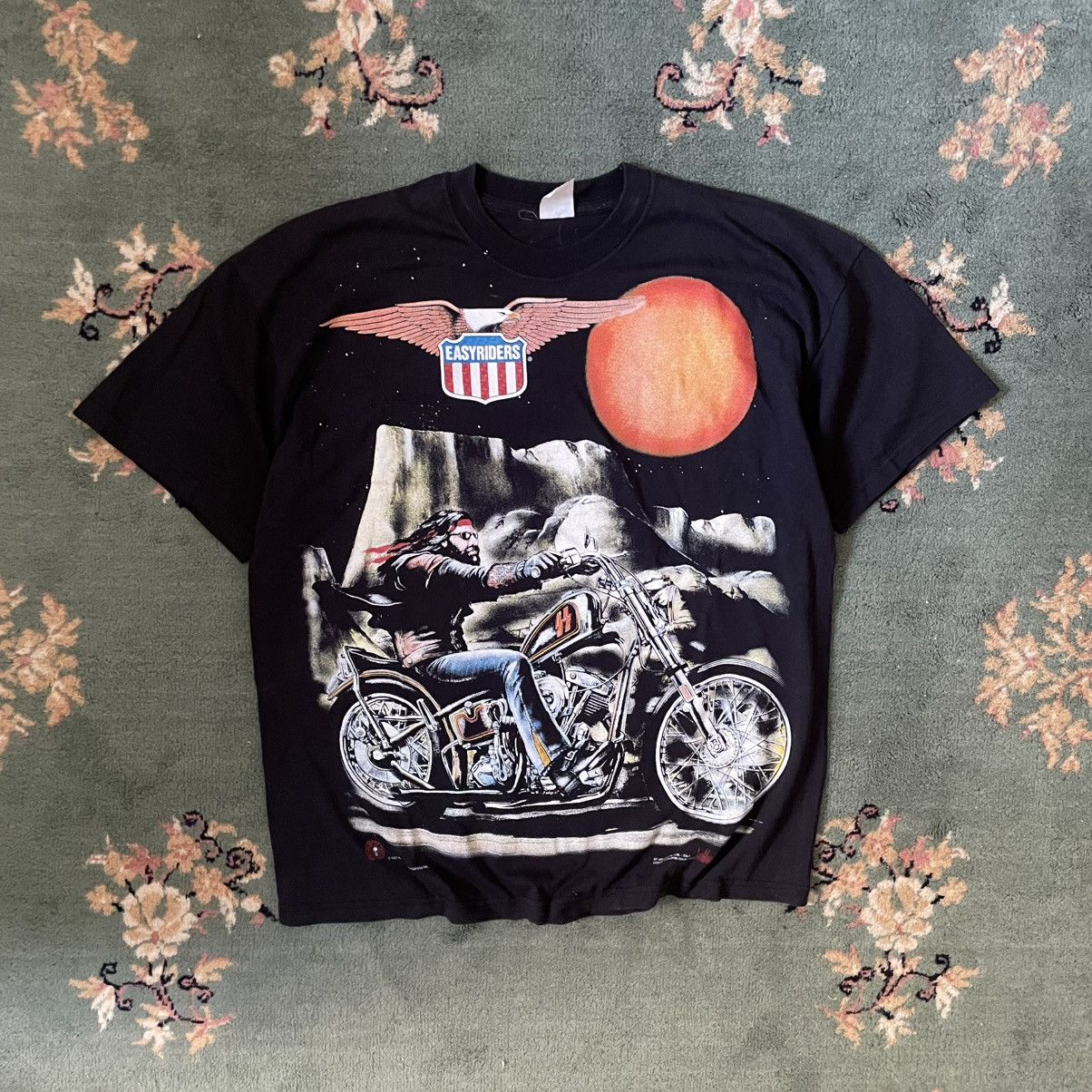 VINTAGE 1999 EASYRIDERS DOUBLE BIG PRINT MOTORCYCLES T-SHIRT