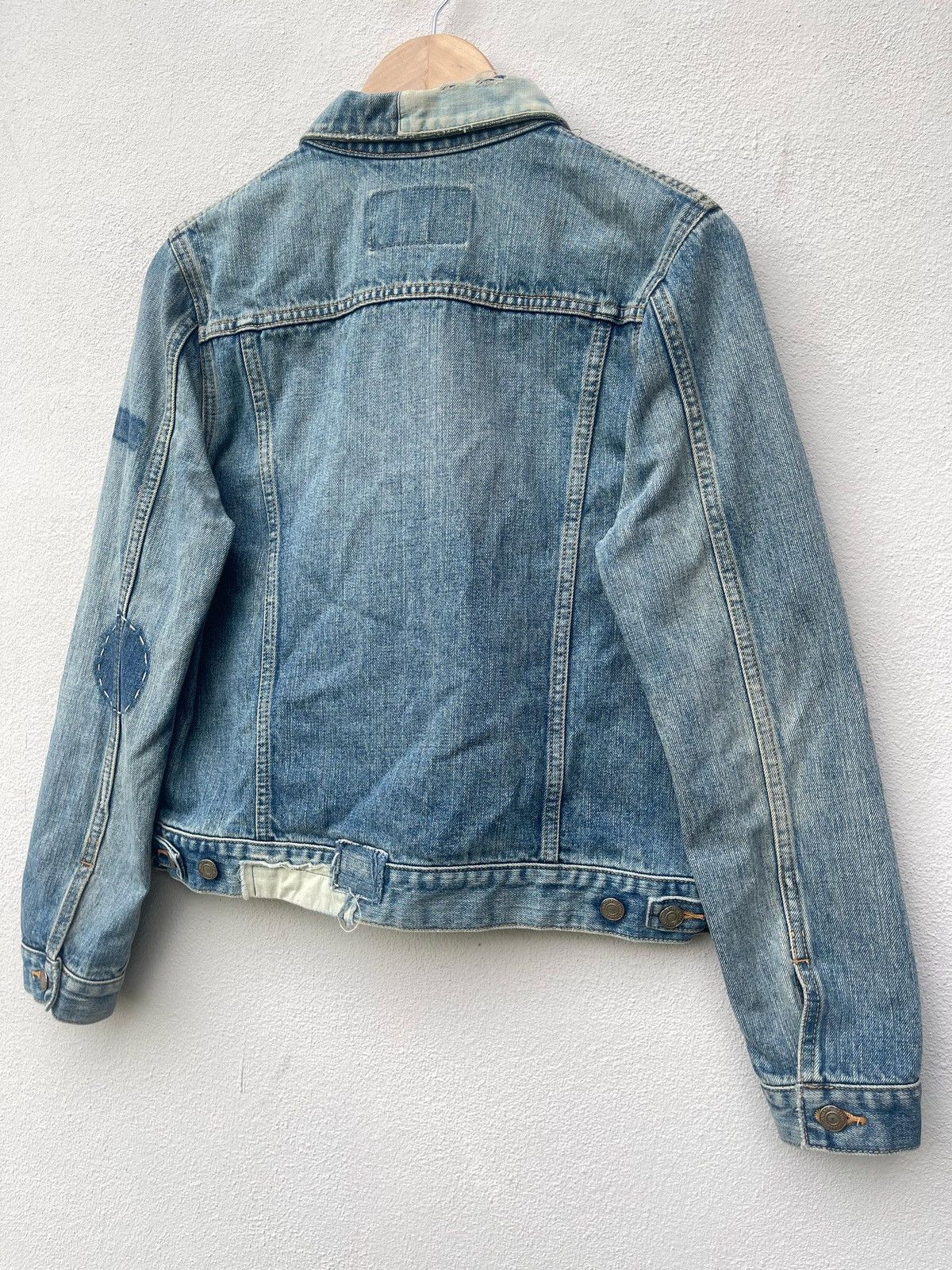 If Six Was Nine × Japanese Brand × Le Grande Bleu (L.G.B.) Ungrid Type-1 Trucker Boro Style Denim Jacket Size US M / EU 48-50 / 2 - 22 Thumbnail
