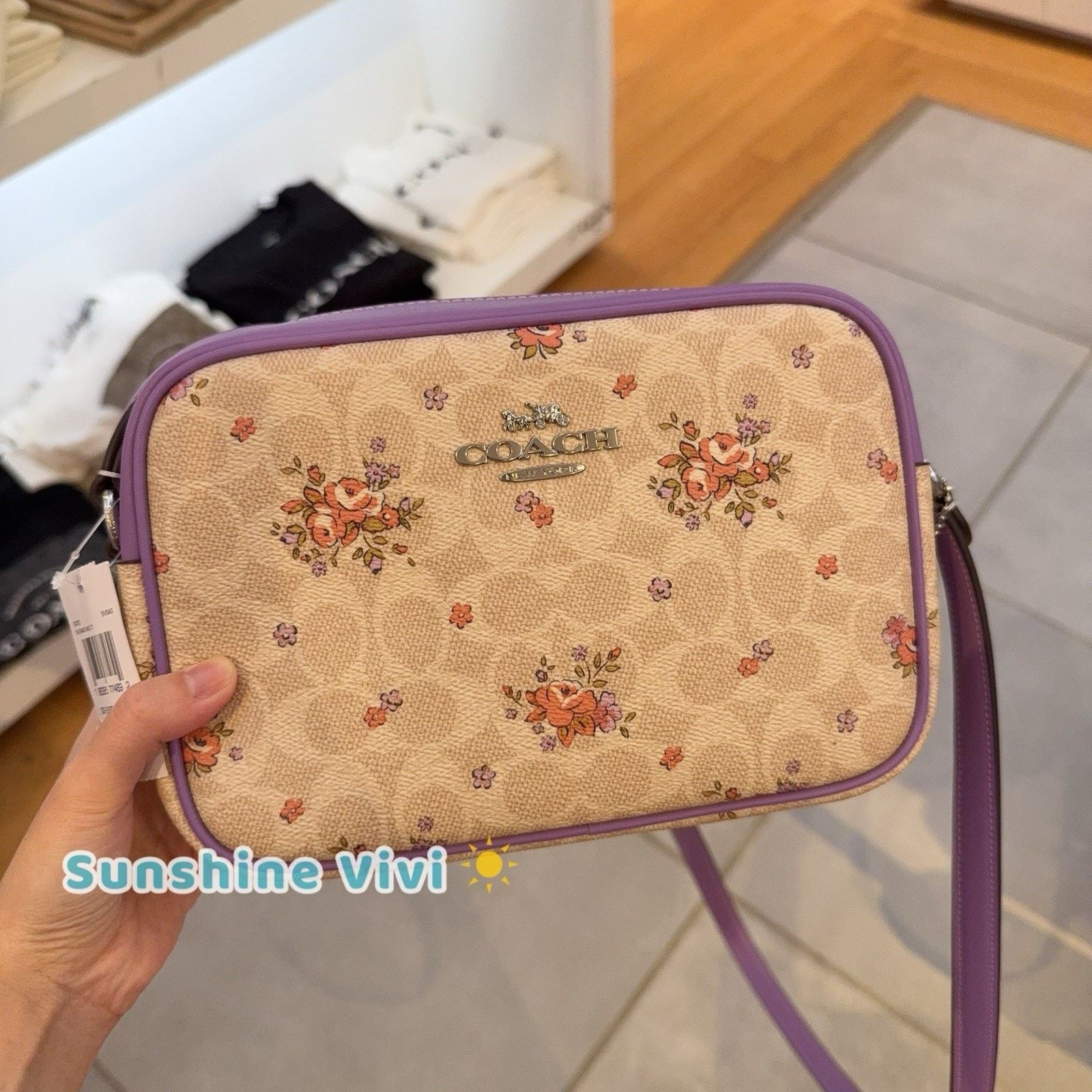 Coach NWT Coach CAT03 Floral Jamie Camera Bag Crossbody Sand Size ONE SIZE - 3 Thumbnail
