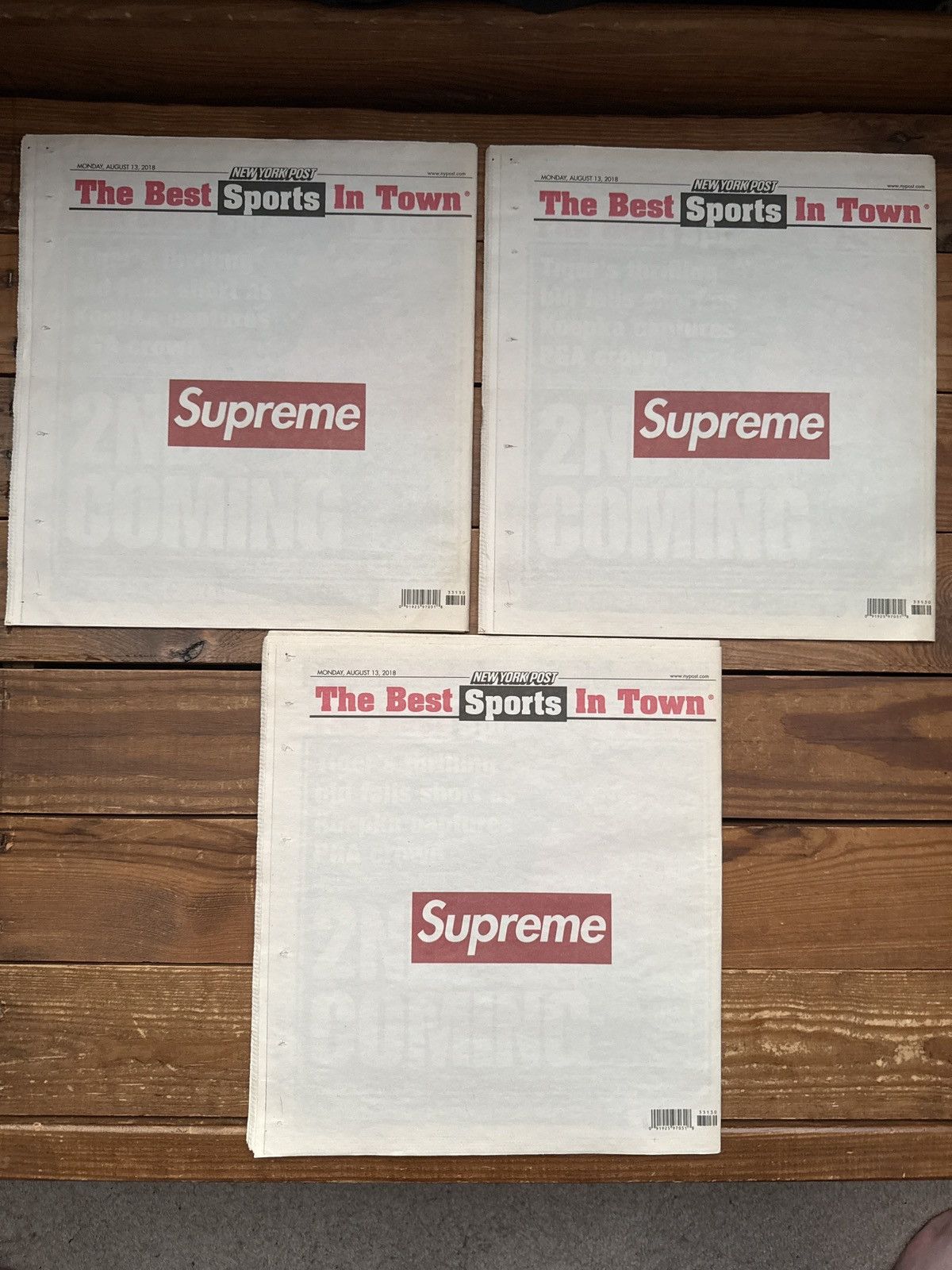 Supreme Supreme NY Post 2018 Newspaper Set of 3 Size ONE SIZE - 2 Thumbnail