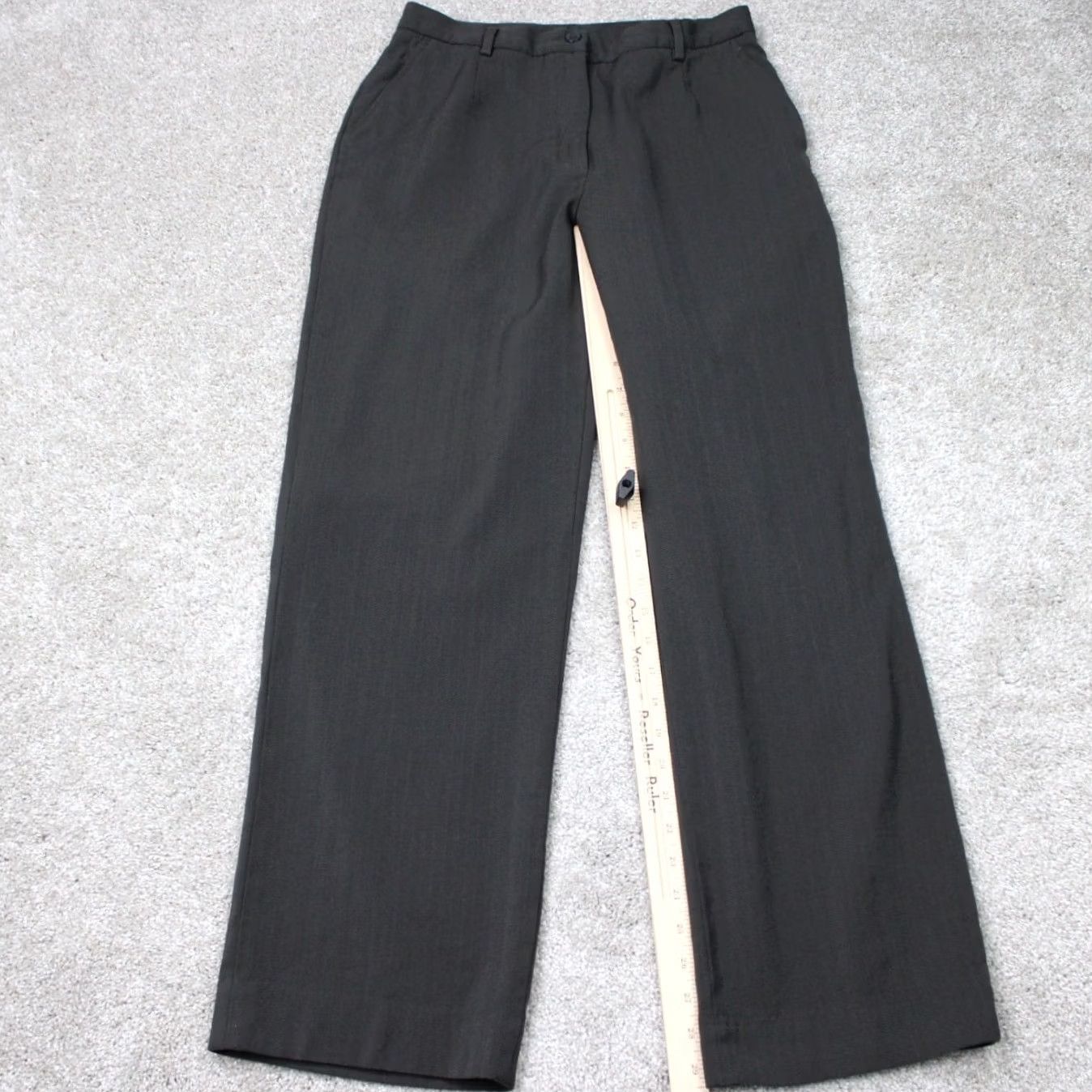 Zanella Zanella Pants Womens 10 Gray 100% Wool Made in Italy 30" Inseam Dress Pants Flat Front Regular Rise Hook Zip Pockets Tailored Wool Size 32" / US 10 / IT 46 - 3 Thumbnail