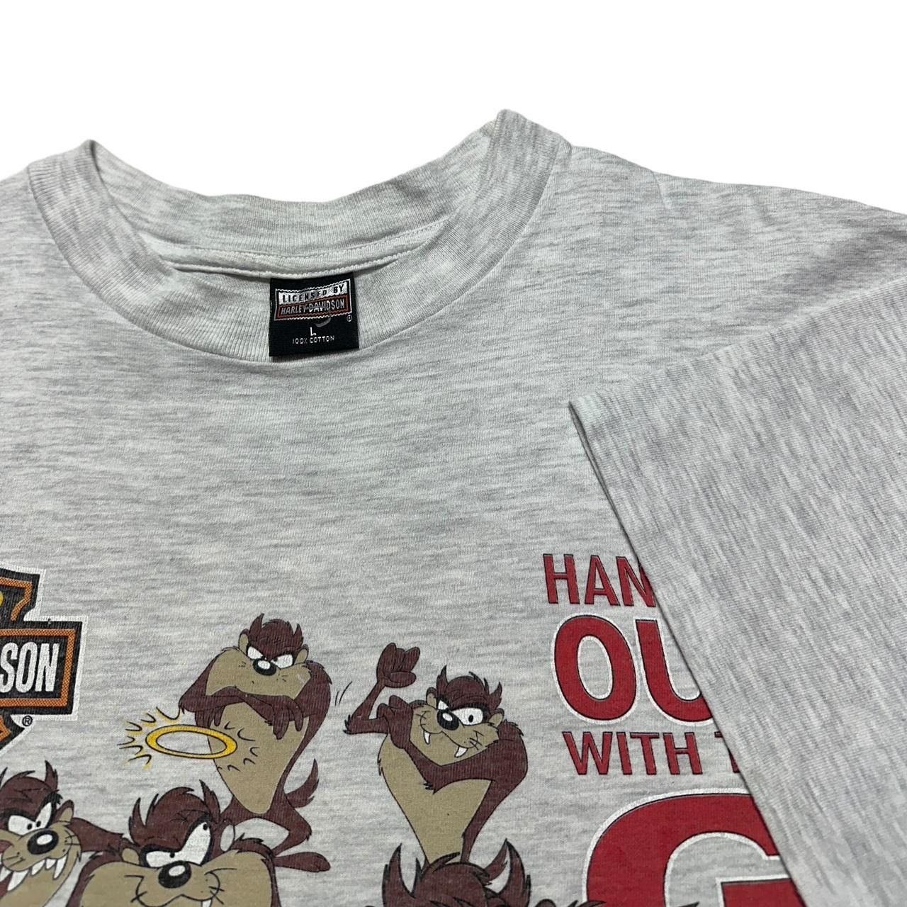 Harley Davidson × Vintage × Warner Bros Vintage Taz Harley Davidson Hanging out with the Guys T-Shir Size US L / EU 52-54 / 3 - 3 Thumbnail