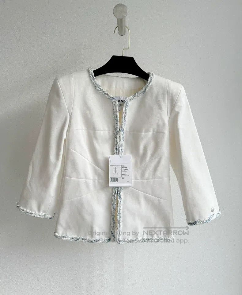 Chanel Chanel 18s Waterfall Series White Coat Size XXS / US 00 / IT 34 - 3 Thumbnail