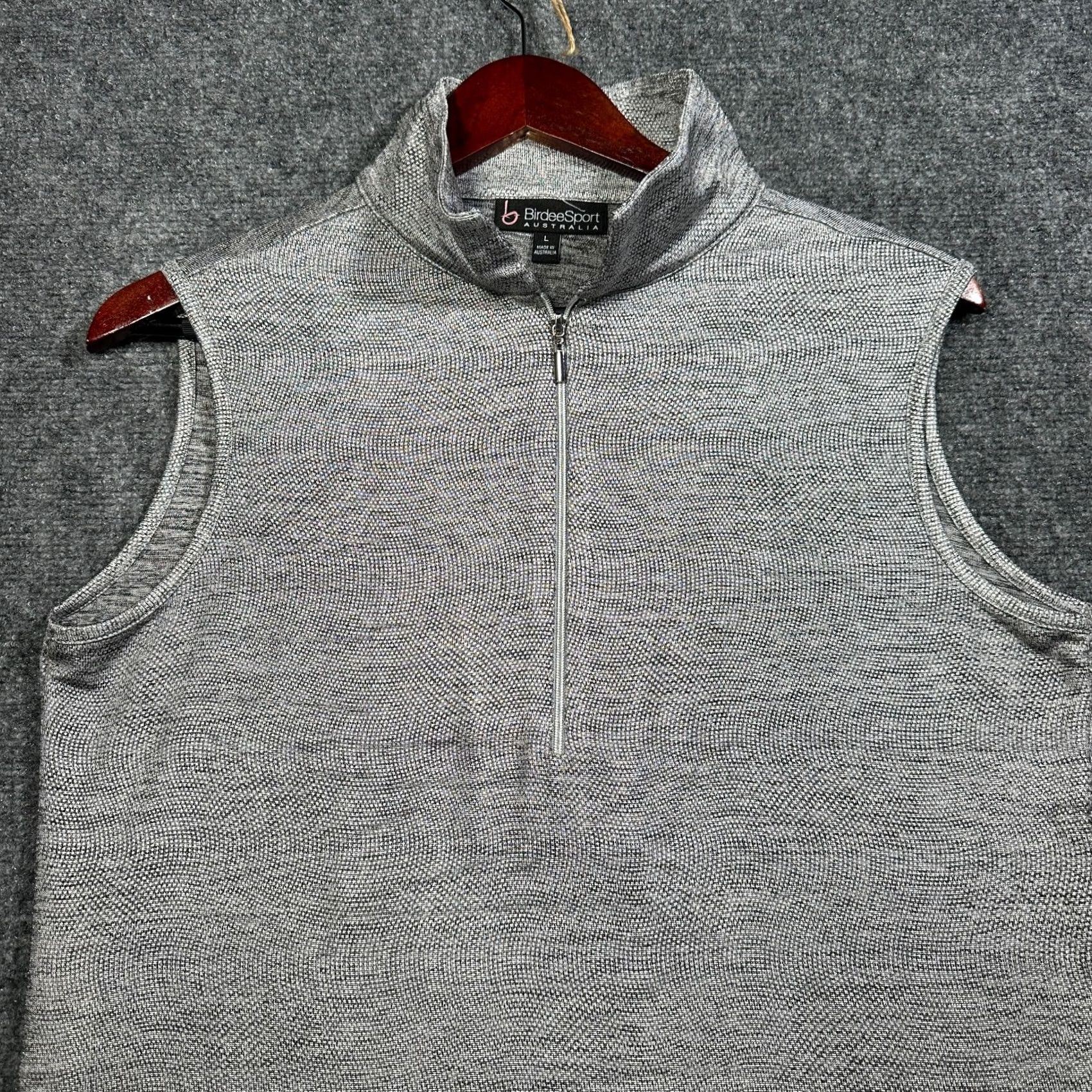 Vintage Birdee Sport Top Womens L Gray Knit Zip Neck Sleeveless Pullover Golf Size L / US 10 / IT 46 - 5 Thumbnail