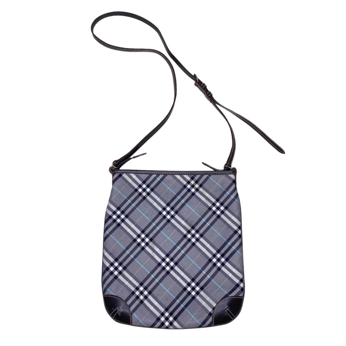 image of Burberry Blue Label Nova Check Shoulder Bag in Grey, Women's