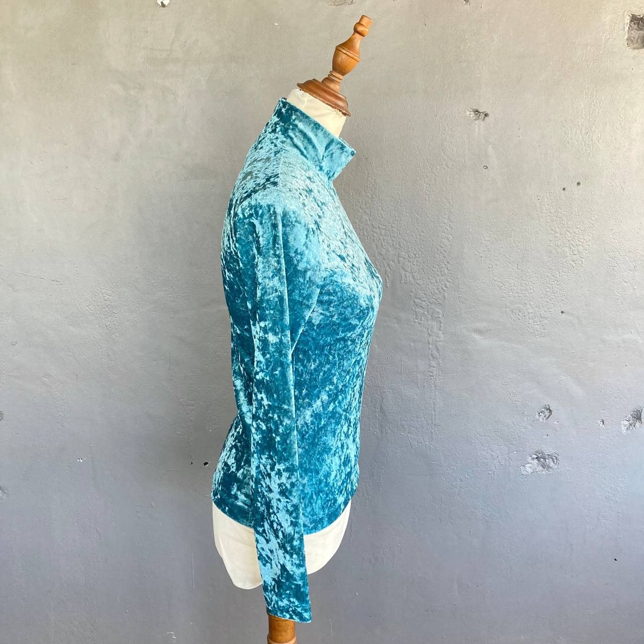 Vivienne Tam Y2k Crushed Velvet Turtleneck Long Sleeves Top Size XS / US 0-2 / IT 36-38 - 3 Thumbnail