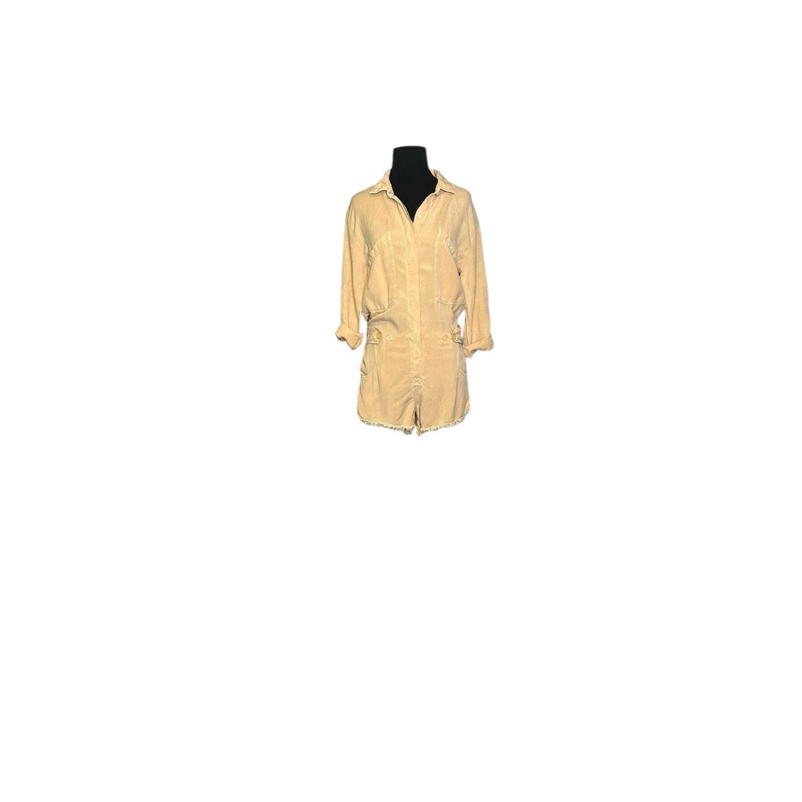Young Fabulous & Broke YFB River Camel Pigment Linen Romper size XS Size 27" / US 4 / IT 40 - 10 Thumbnail