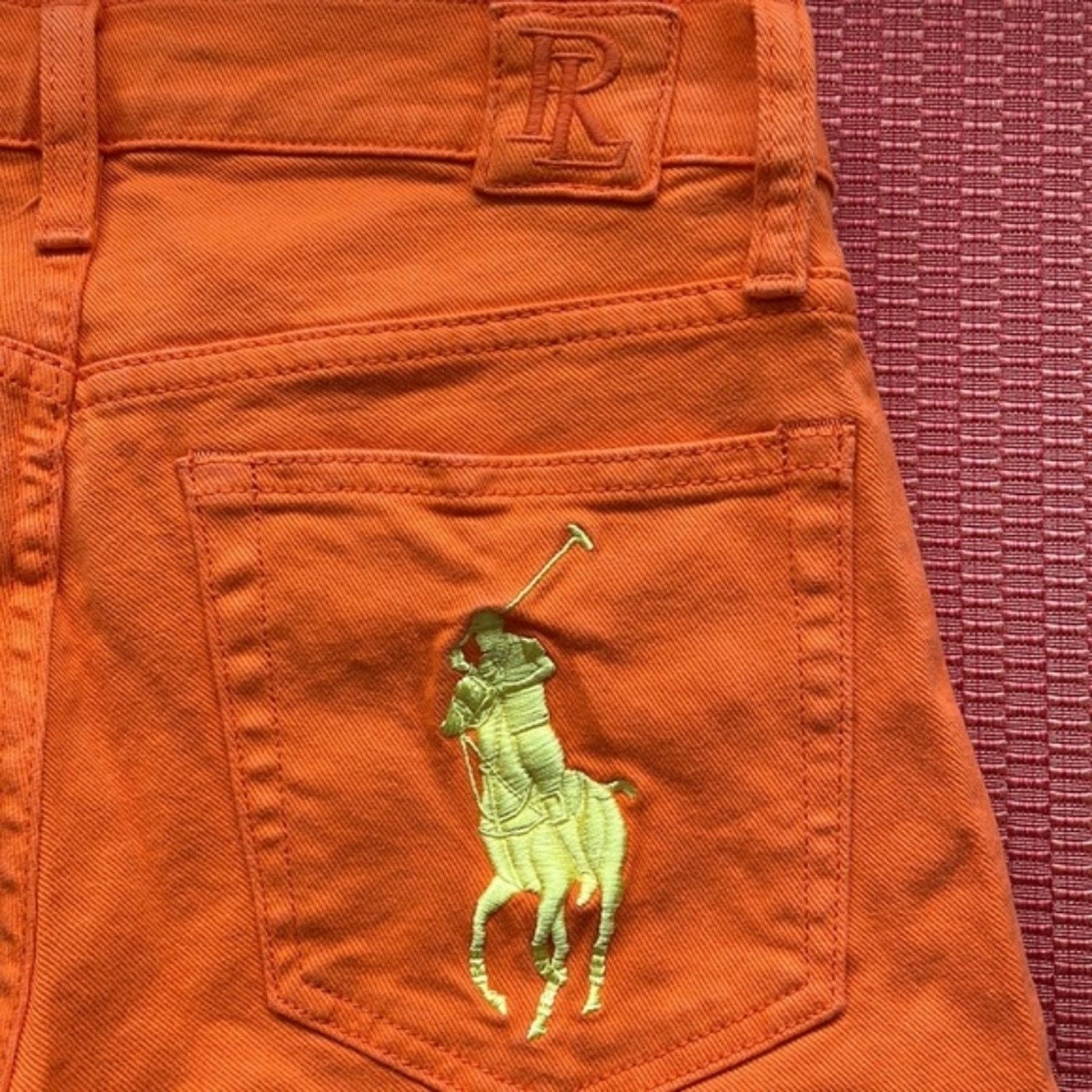 Ralph Lauren Ralph Lauren Bright Orange Polo Jeans Big Pony Boyfriend 30 Size 30" / US 8 / IT 44 - 3 Thumbnail