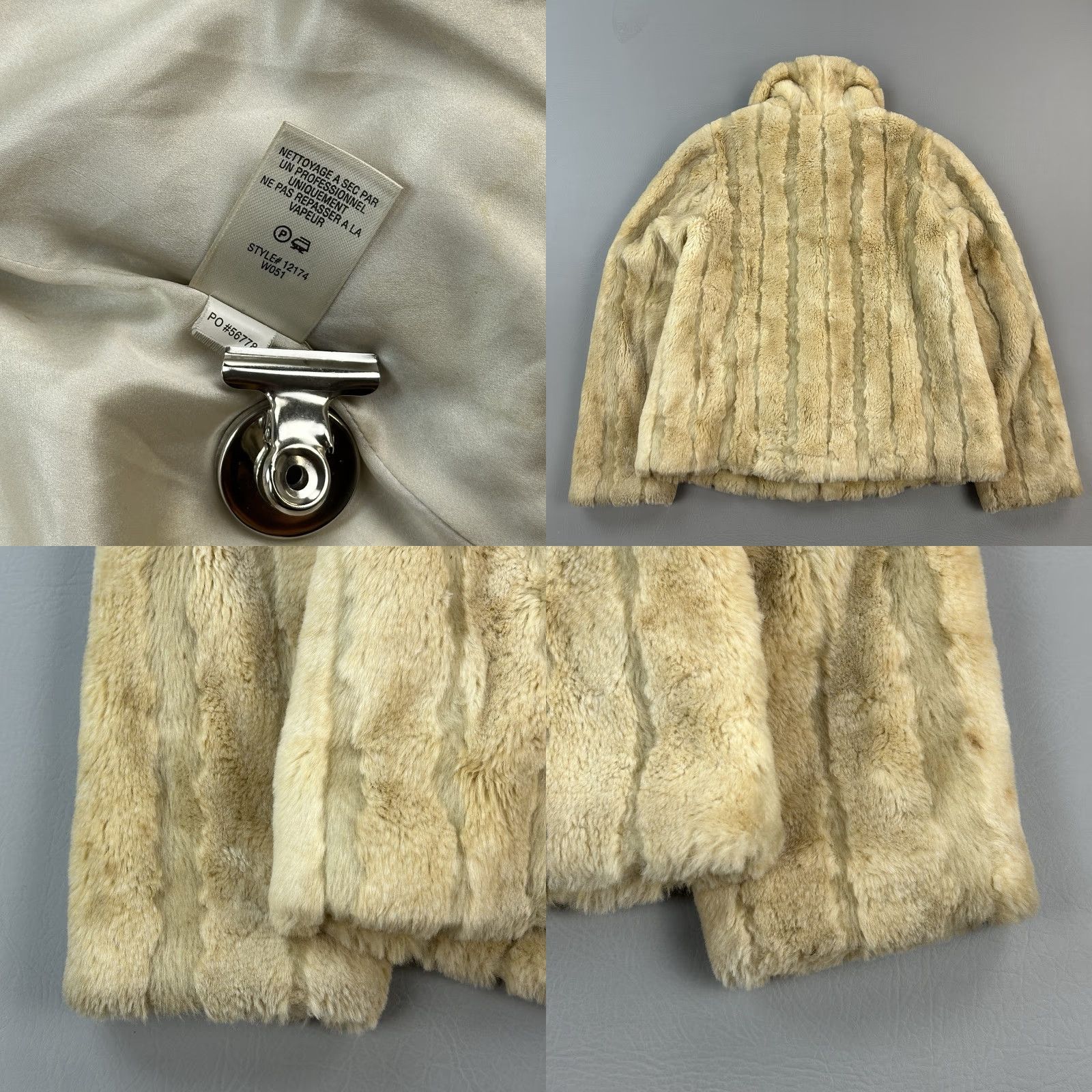 Juicy Couture VINTAGE Juicy Couture Jacket Women’s M Beige Faux Fur Plush Glam Y2K 90s Designer Hip Hop Bomber Jacket with Silk Lining Collared Logo Womens Size M / US 6-8 / IT 42-44 - 9 Thumbnail