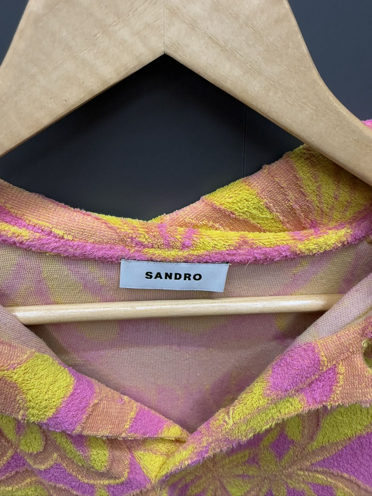 Sandro Sandro Paris Woven Knit Multicolor Flower Polo Shirt Size US M / EU 48-50 / 2 - 3 Thumbnail