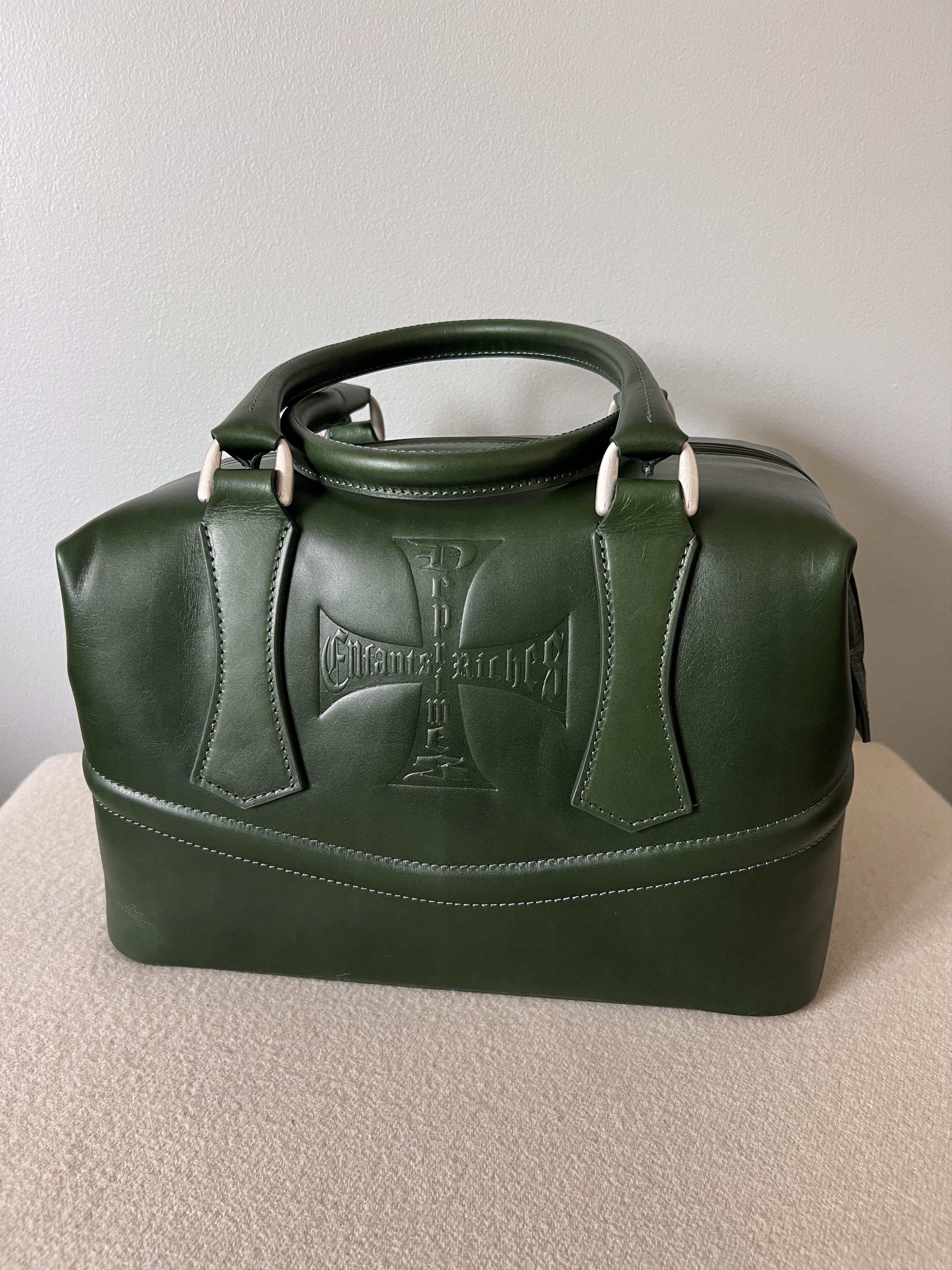 Enfants Riches Deprimes Enfants Riches Deprimes Leather Bowling Bag in Green Size ONE SIZE - 1 Thumbnail