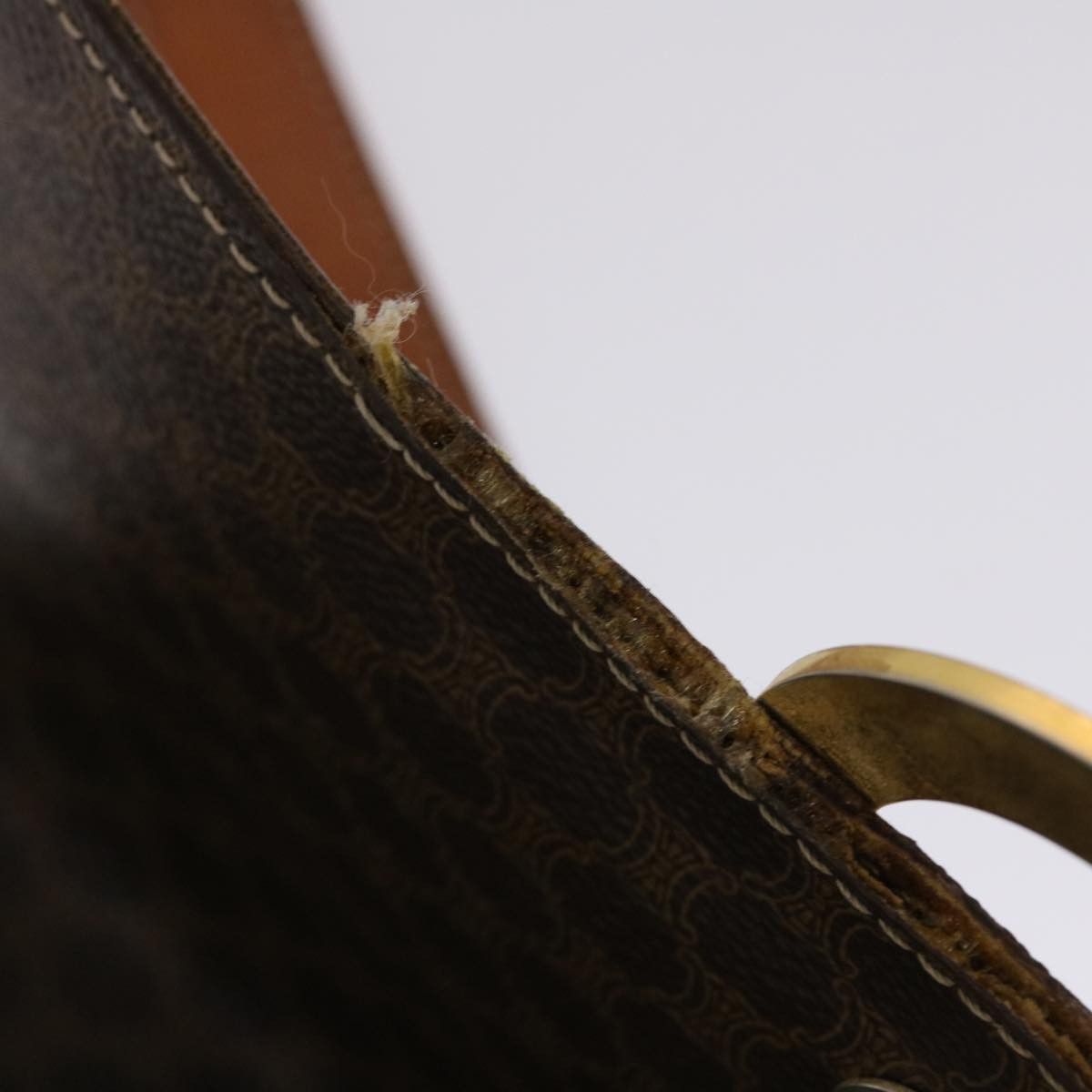 Celine CELINE Macadam Canvas Shoulder Bag Pvc Leather Brown Size ONE SIZE - 8 Thumbnail