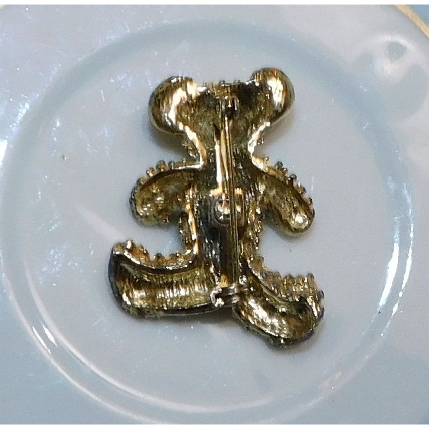 Other Vintage Gold Tone Textured Teddy Bear Brooch Size ONE SIZE - 3 Thumbnail