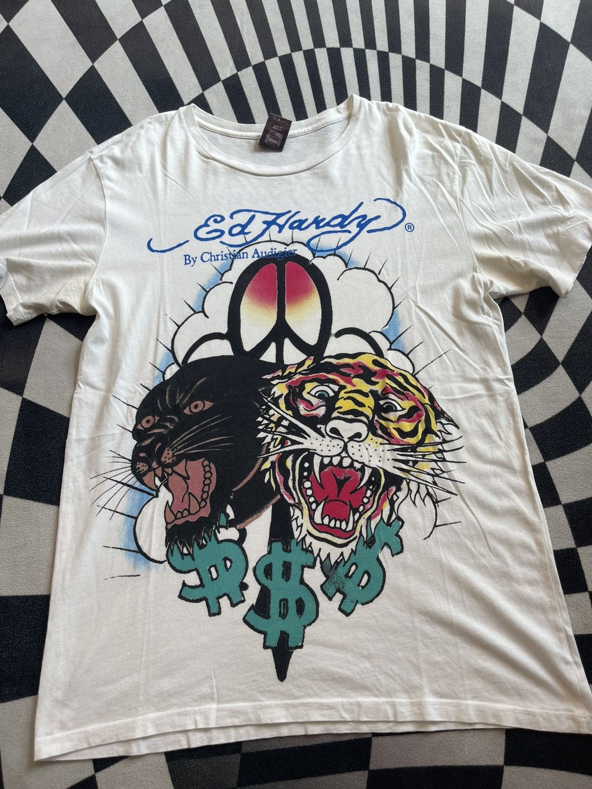 Ed Hardy Ed Hardy by Christian Audigier Panther Tiger Peace T-Shirt Size US L / EU 52-54 / 3 - 2 Thumbnail