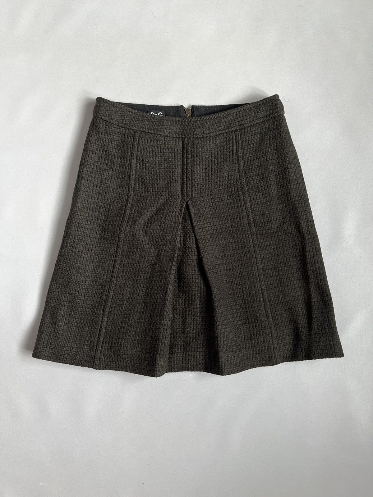 Designer × Dolce & Gabbana Dolce & Gabbana Dark Olive Knit Wool Viscose Midi Skirt Size 27" / US 4 / IT 40 - 1 Thumbnail