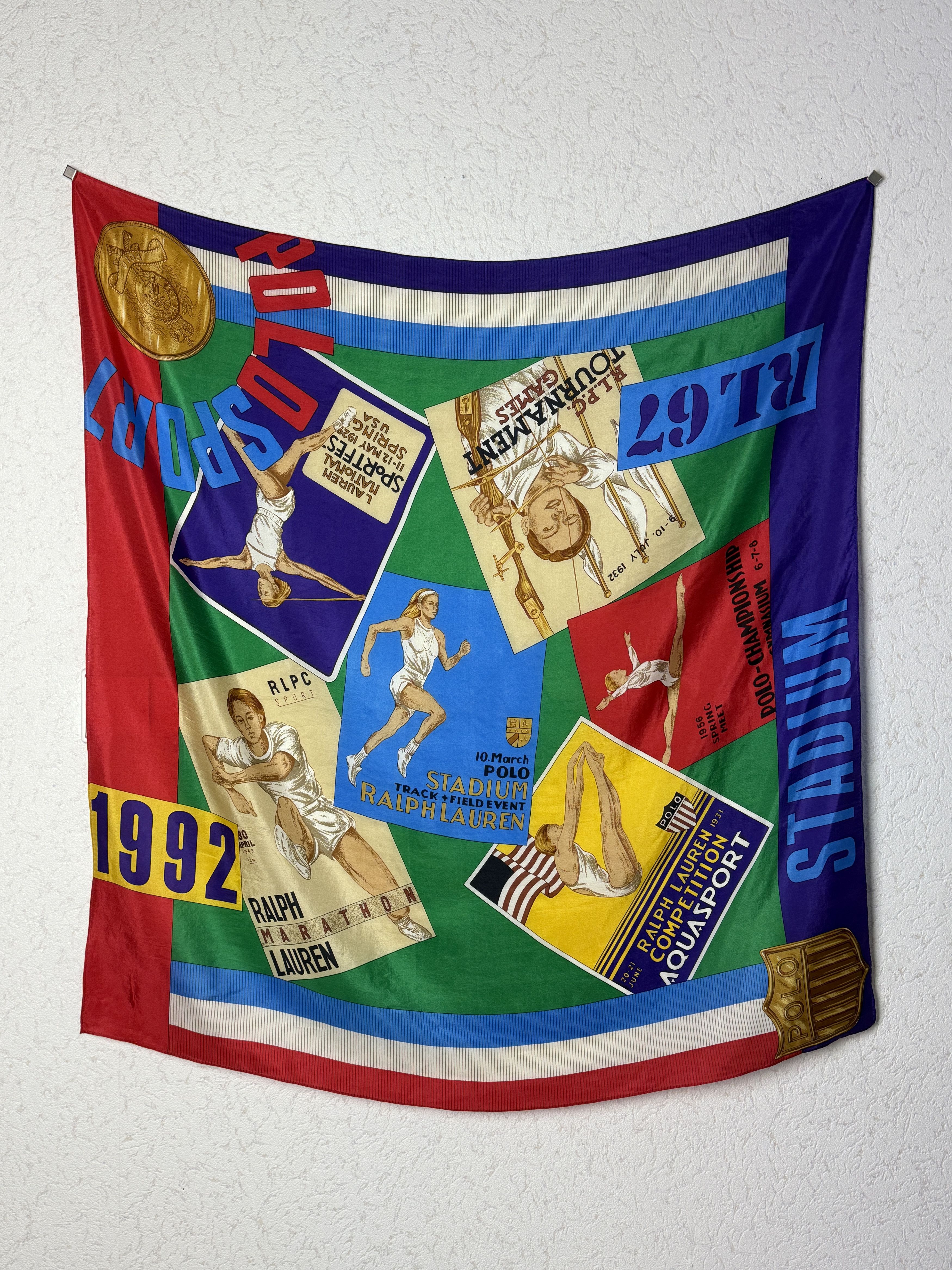 Polo Ralph Lauren Polo Ralph Lauren vintage stadium silk scarf Size ONE SIZE - 1 Thumbnail
