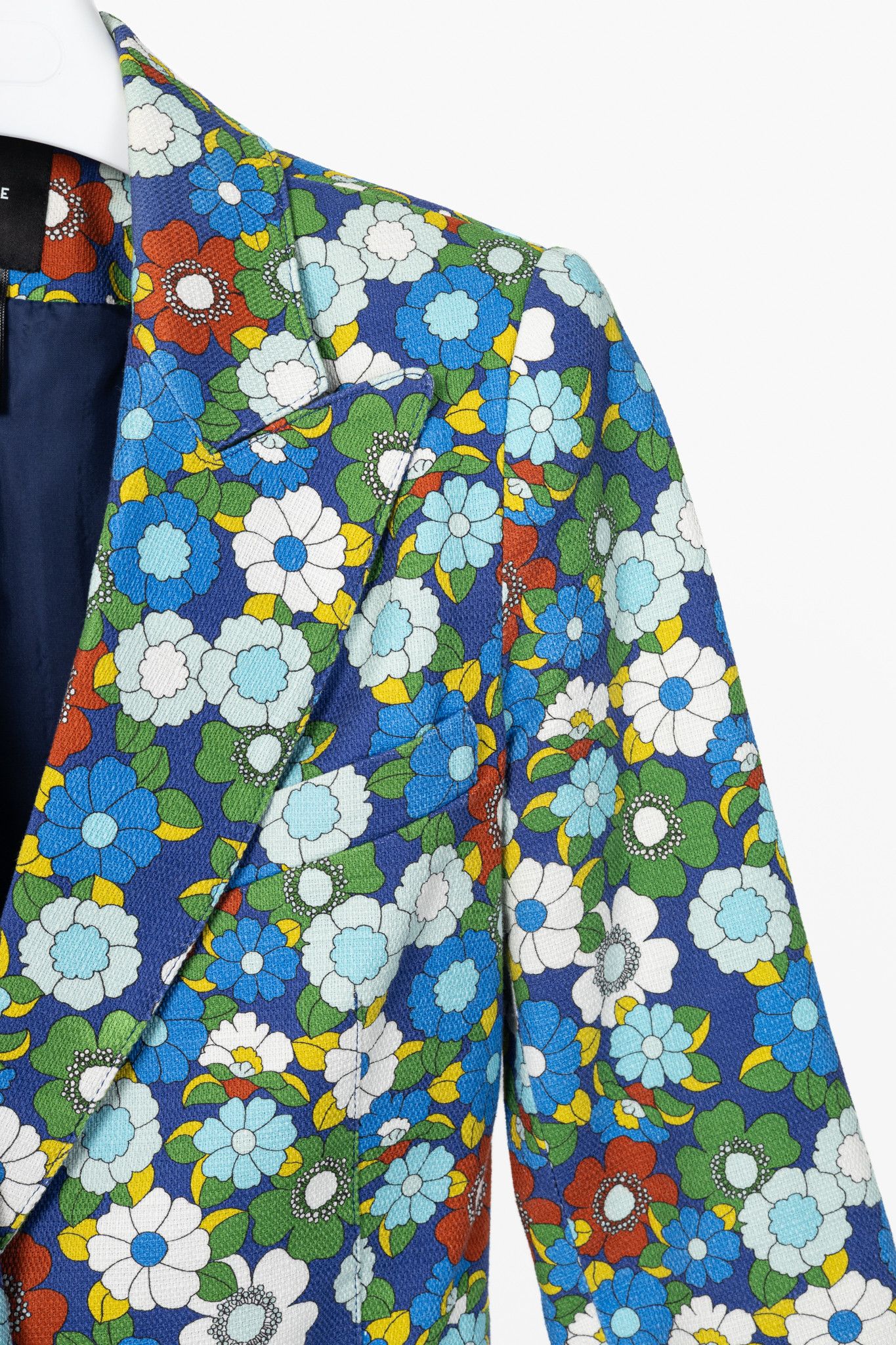 SMYTHE Smythe Cobalt Floral Cotton Three-Quarter-Sleeve Blazer Size XS / US 0-2 / IT 36-38 - 5 Thumbnail