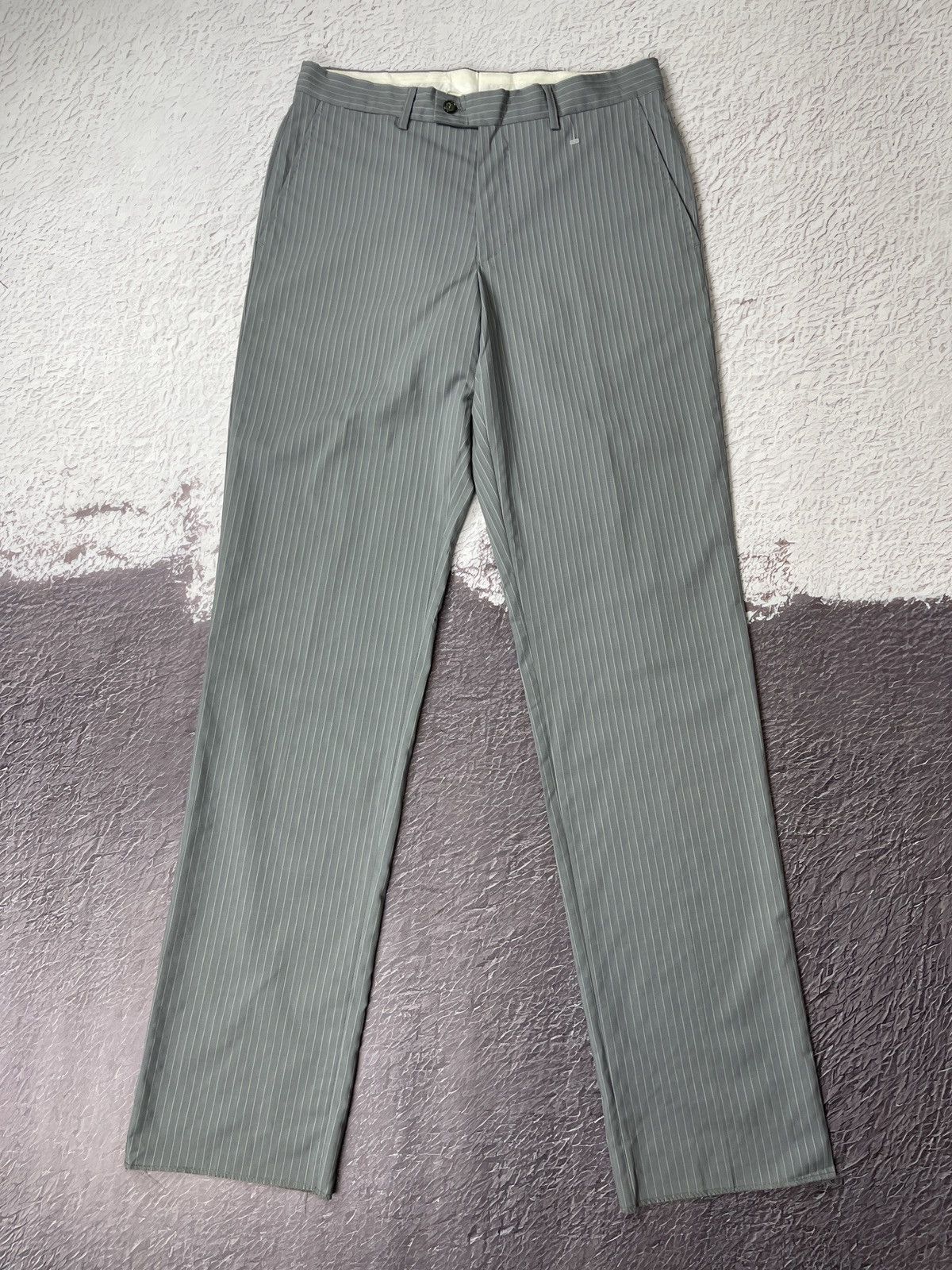 Versace Versace Collection grey striped wool casual pants Size US 32 / EU 48 - 2 Thumbnail