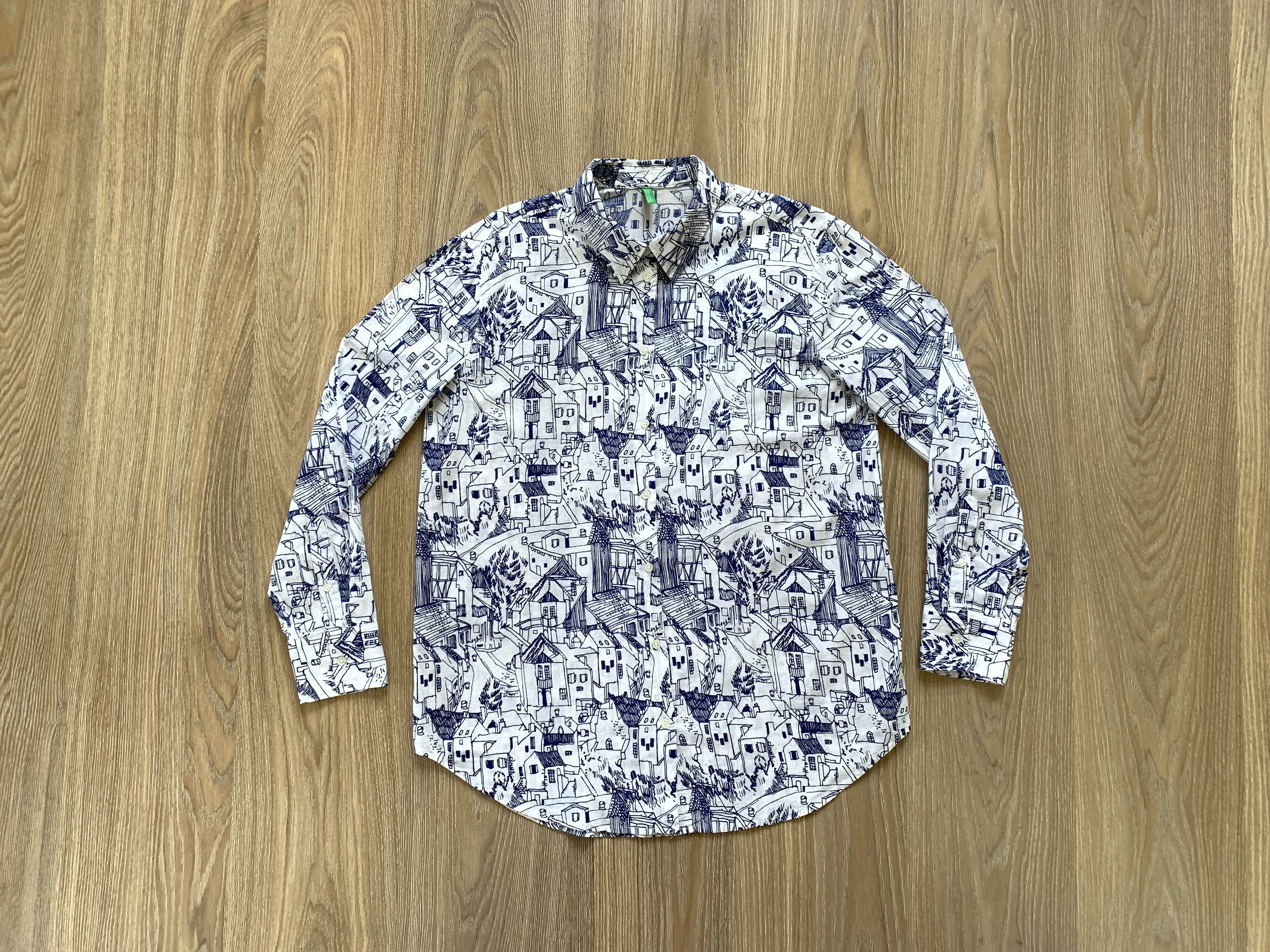 United Colors Of Benetton United Colors of Benetton Over Print City Shirt Button Up Size US M / EU 48-50 / 2 - 1 Thumbnail
