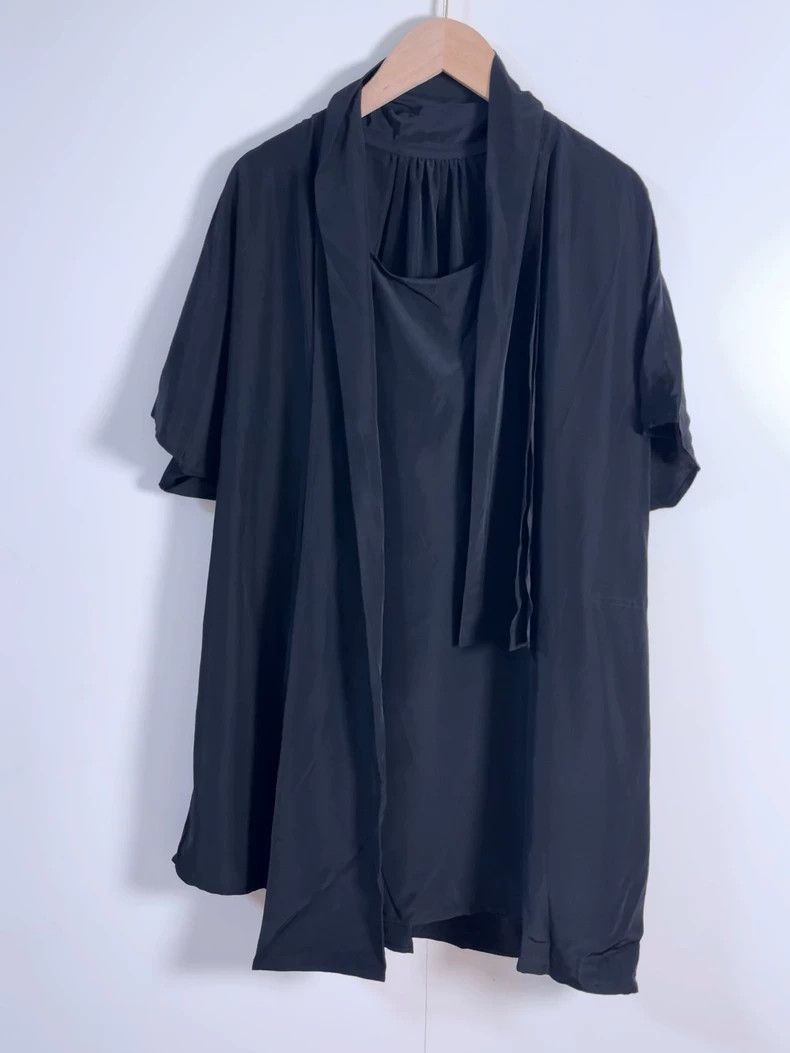 Y's Y's Black short sleeve silk shirt Size XS / US 0-2 / IT 36-38 - 2 Thumbnail