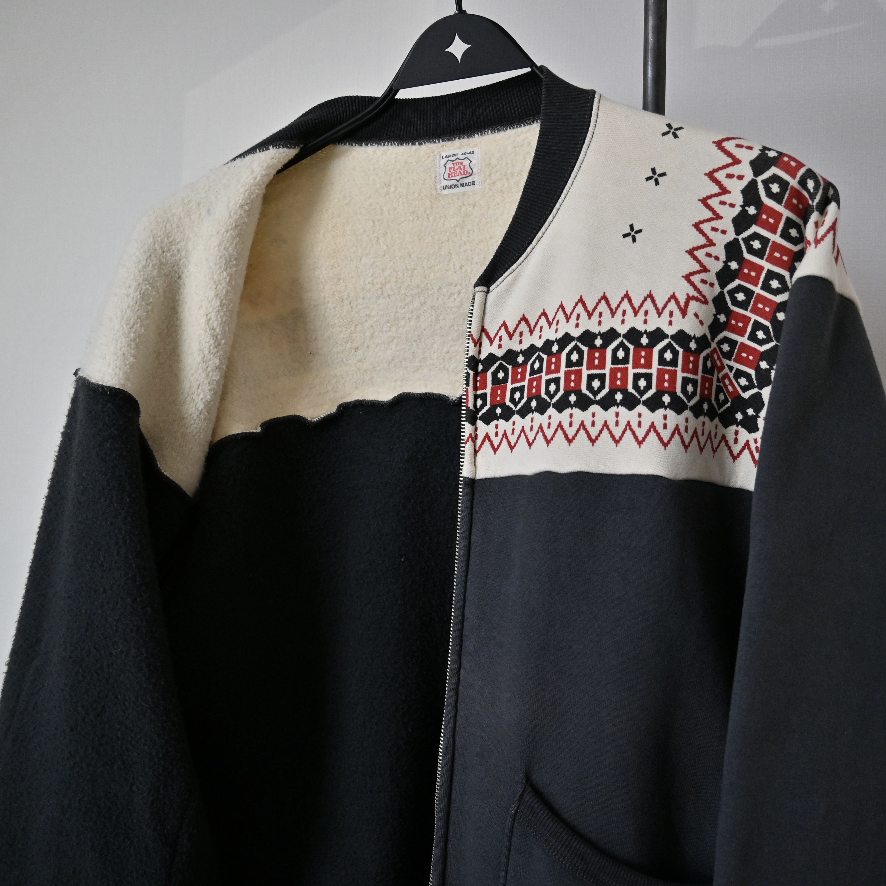 The Flat Head THE FLAT HEAD loopwheeled zip up sweatshirt, snow patterned Size US L / EU 52-54 / 3 - 10 Thumbnail