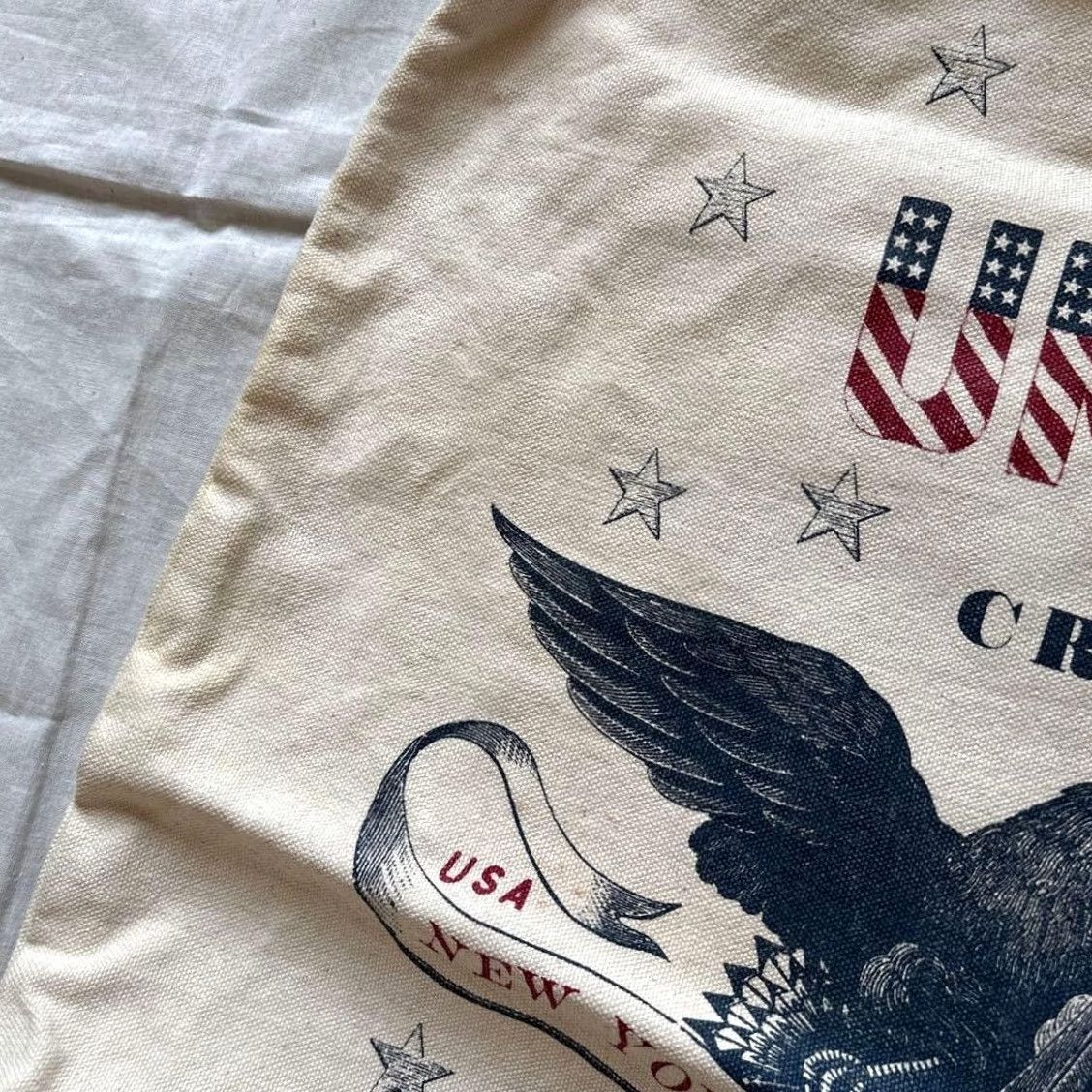 Ralph Lauren RRL Ralph Lauren Bag Tote Shoulder Military Design White Canvas Unisex Adults Medium Size ONE SIZE - 4 Thumbnail