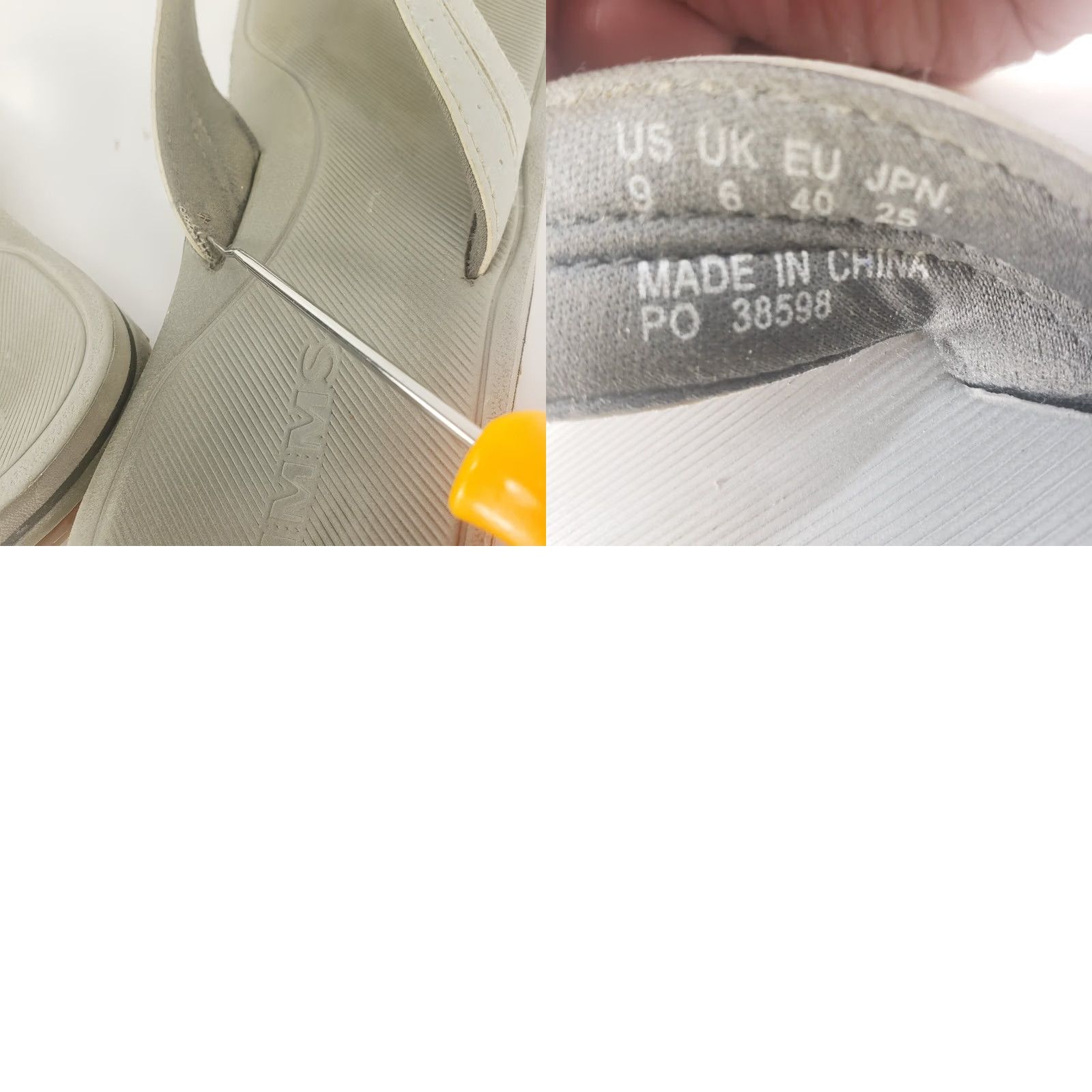 Vintage Simms Women’s Flip Flop Thong Sandals Size 9 Gray Slip On Boat Bottoms Shoes Casual Size 30" / US 8 / IT 44 - 10 Thumbnail