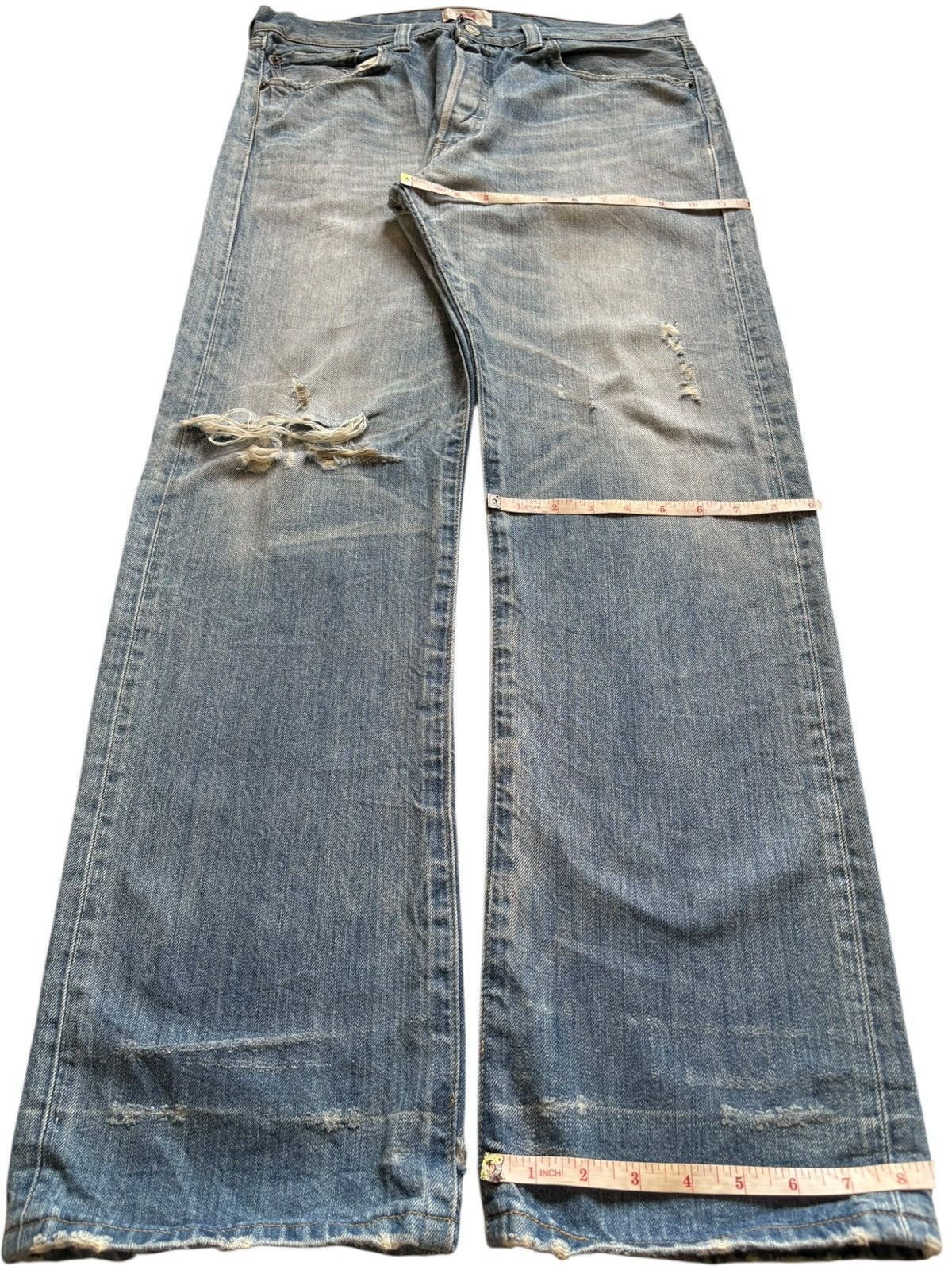 Levi's Vintage 90s Levis 501 Blue Wash Distressed Loose Baggy Jeans Size US 34 / EU 50 - 16 Thumbnail