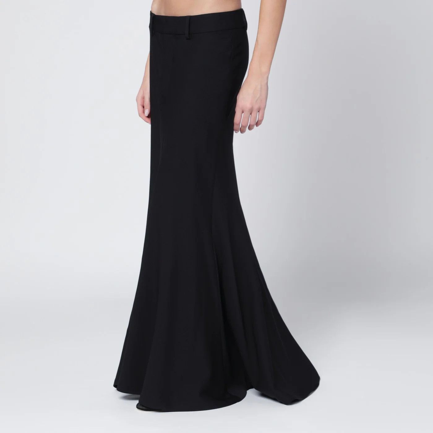 Balenciaga o1d2blof0426 Long Wool Skirt in Black Size 26" / US 2 / IT 38 - 3 Thumbnail