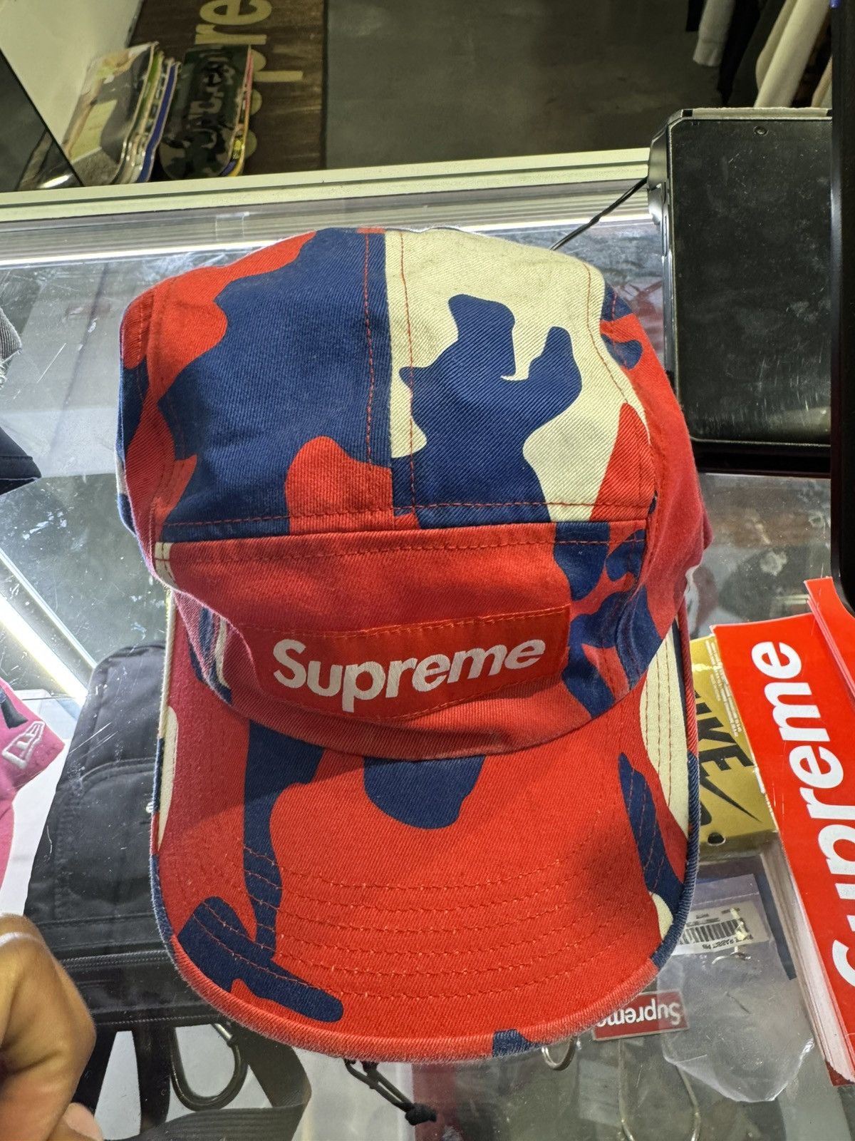 Supreme Supreme Washed Chino Twill Camp Cap Red Blue Flags Size ONE SIZE - 1 Thumbnail