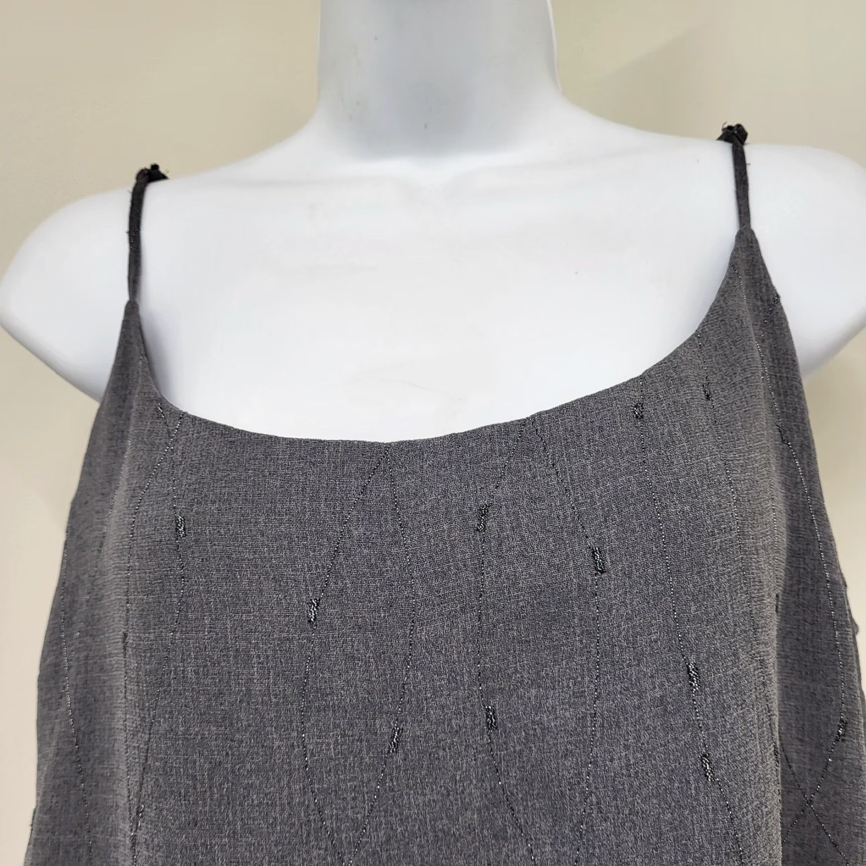 Express Express Dress Women's 13/14 Sleeveless Gray Embroidered Cocktail Knee Length Y2K Party Slip Dress Mens? Size XL / US 12-14 / IT 48-50 - 6 Thumbnail
