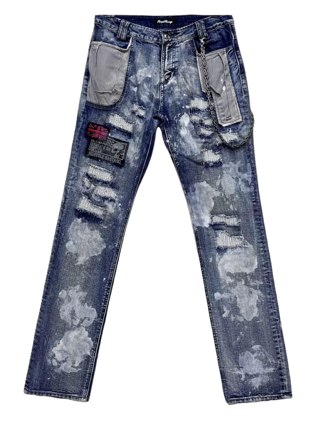 Sex Pot ReVeNGe FYE💥SEXPOT REVENGE Punk Metal Bleach Wash Distressed Denim Size US 30 / EU 46 - 2 Thumbnail