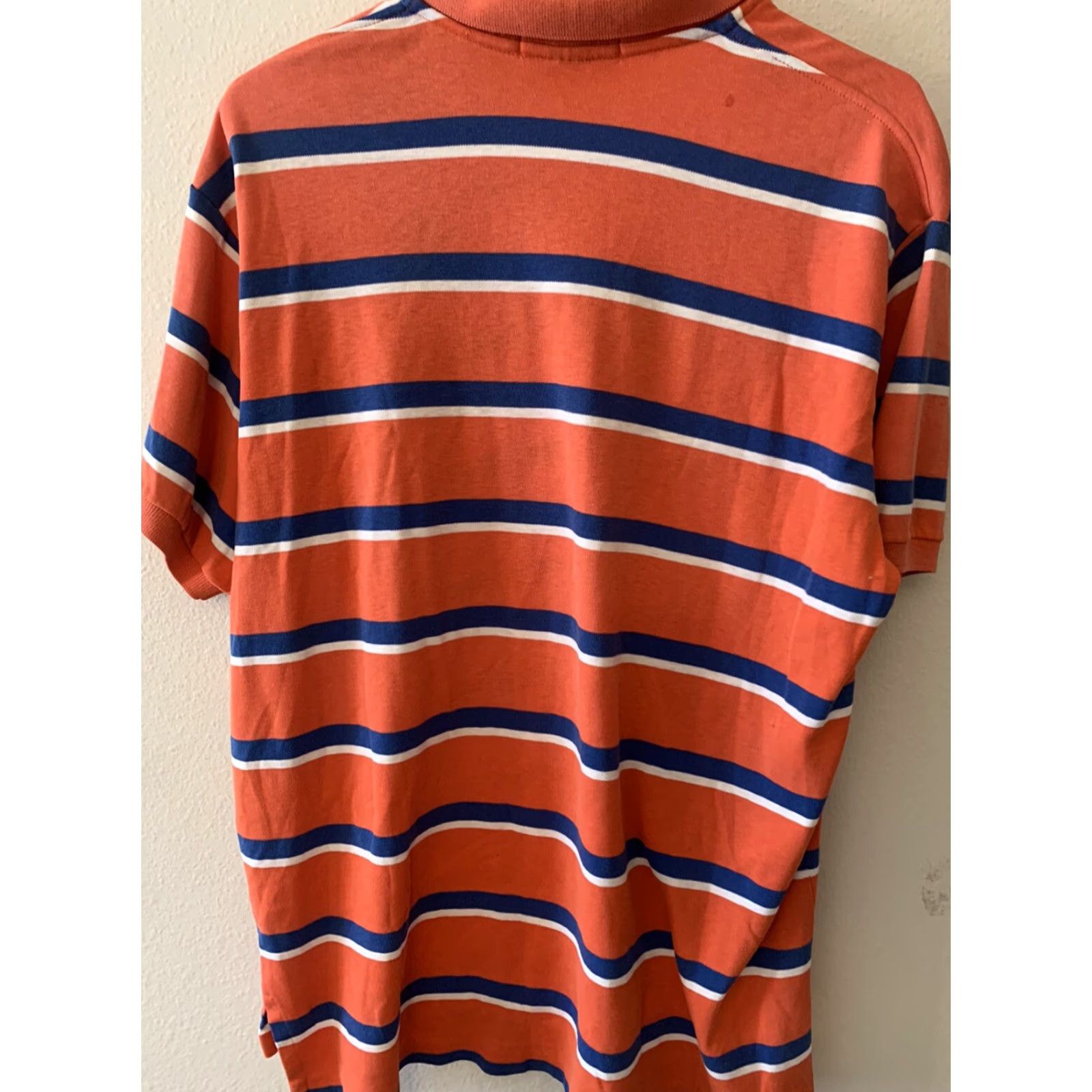 Polo Ralph Lauren VINTAGE Polo Ralph Lauren Shirt XL Collared USA Made Salmon Pink Blue Striped Polo Size US XL / EU 56 / 4 - 4 Thumbnail