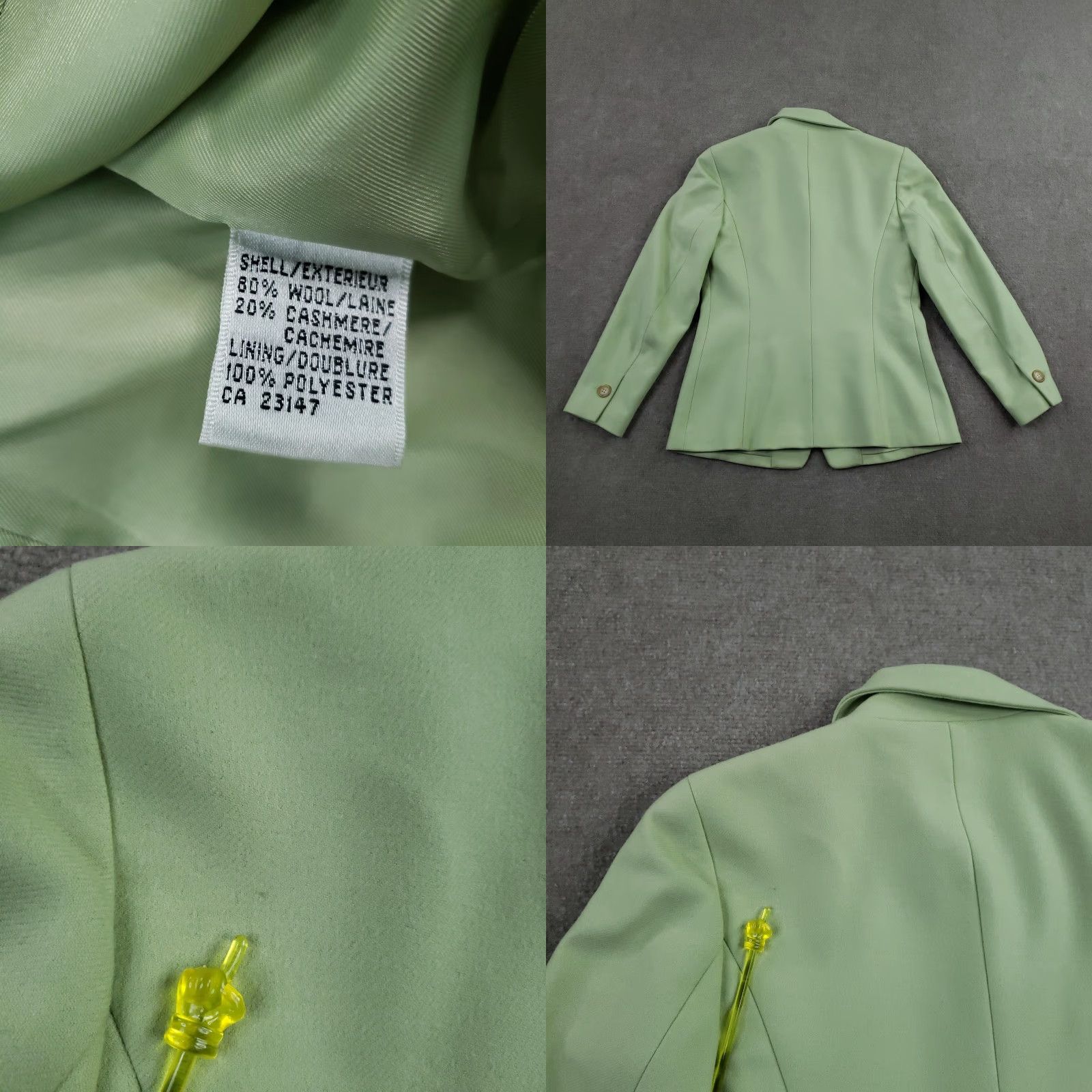 Talbots VINTAGE Talbots Blazer Womens Petites Size 2 Green Wool Cashmere Lined Button Short Sleeve Collared Slim Women Business Blazer Size XS / US 0-2 / IT 36-38 - 8 Thumbnail