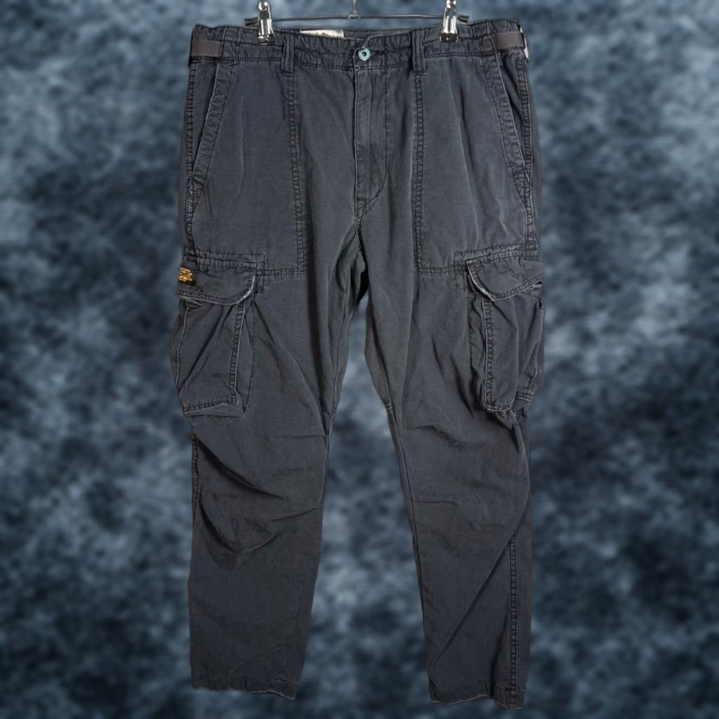 Polo Ralph Lauren Mens Cargo Pants Black Cotton 34x32 Flat Front Straight Pocket Cargo Mens Pants