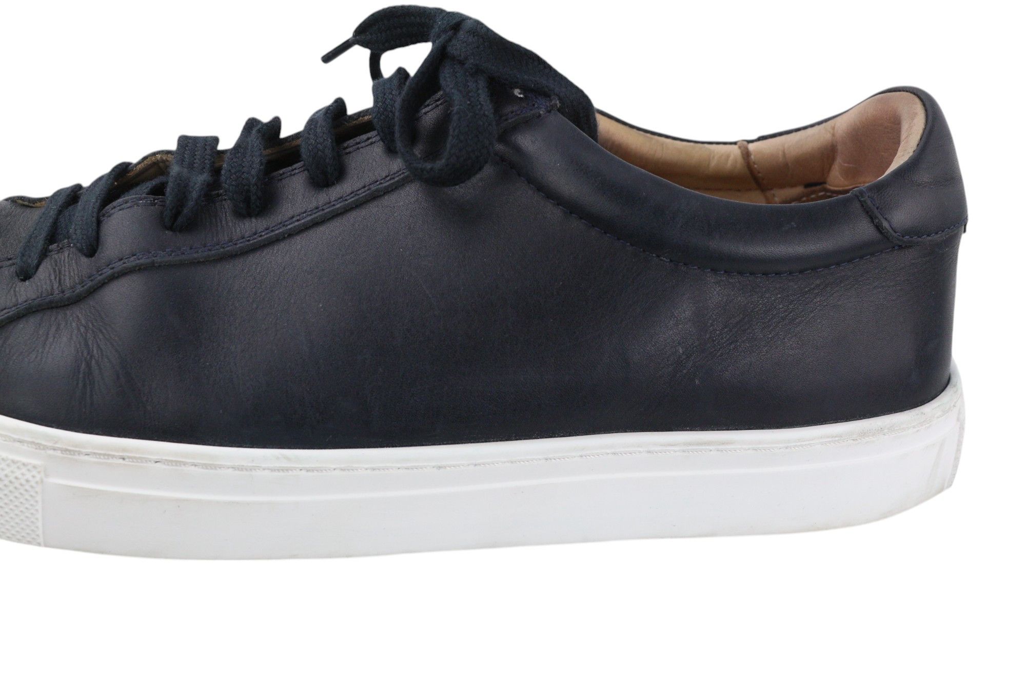 Suitsupply EU45 Navy Blue Leather Low-Top Sneakers 81563 Size US 12 / EU 45 - 7 Thumbnail