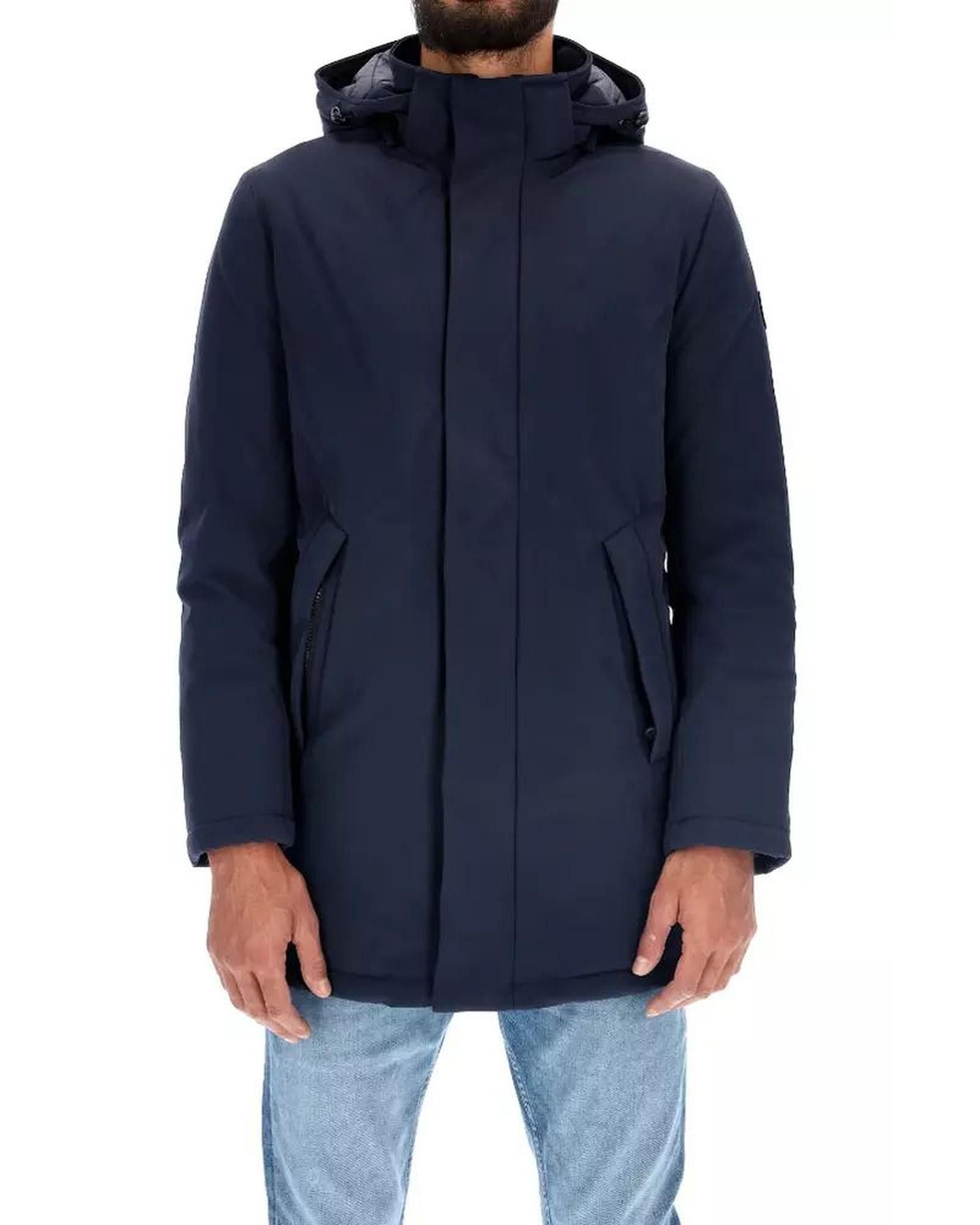 image of Refrigewear Technical Fabric Padded Parka With Removable Hood in Blue, Men's (Size 2XL)