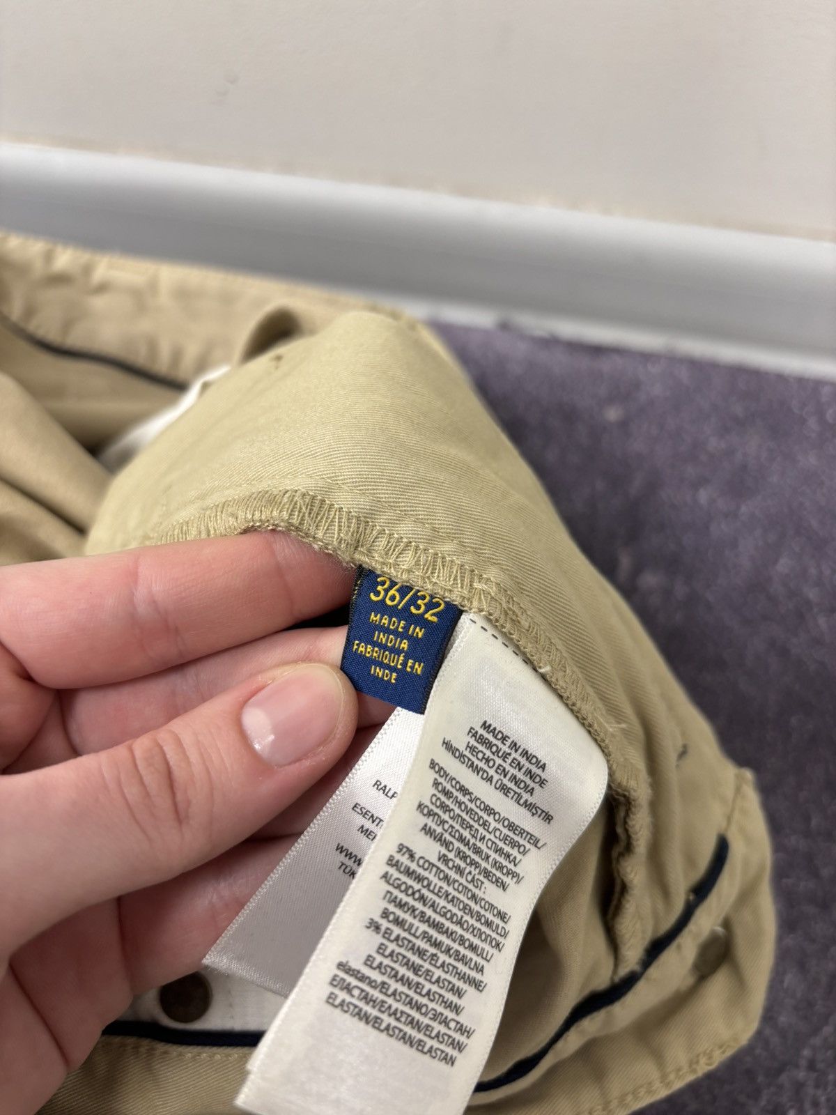 Polo Ralph Lauren Polo Ralph Lauren Men’s Beige Stretch Chino Pants Trousers Size US 36 / EU 52 - 13 Thumbnail