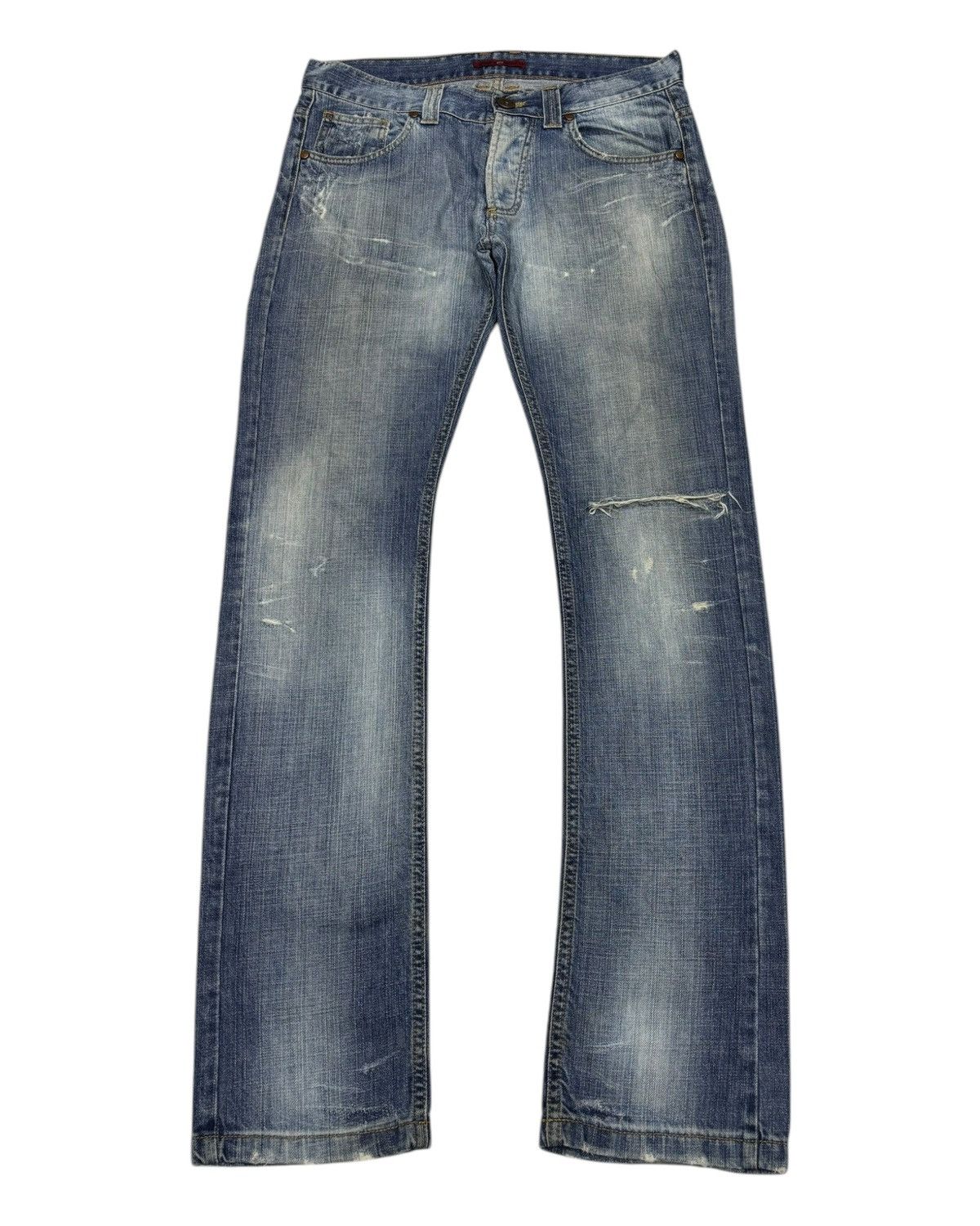 Angel Blue × If Six Was Nine × Japanese Brand 🔥Angel Devil Punk Distressed Denim Jeans Size US 32 / EU 48 - 2 Thumbnail