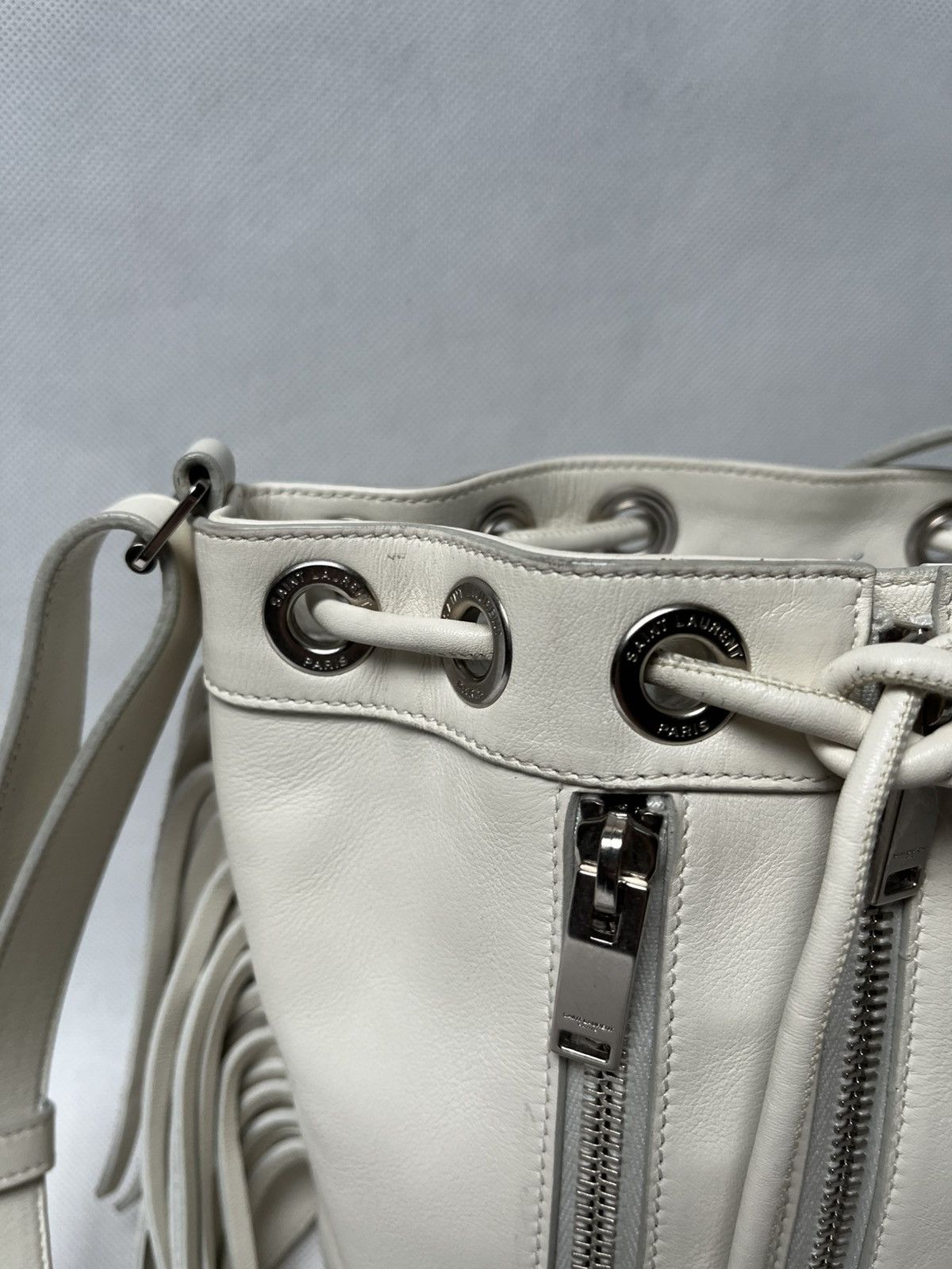 Saint Laurent Paris Saint Laurent Paris mini rider white zipper shoulder bag Size ONE SIZE - 6 Thumbnail
