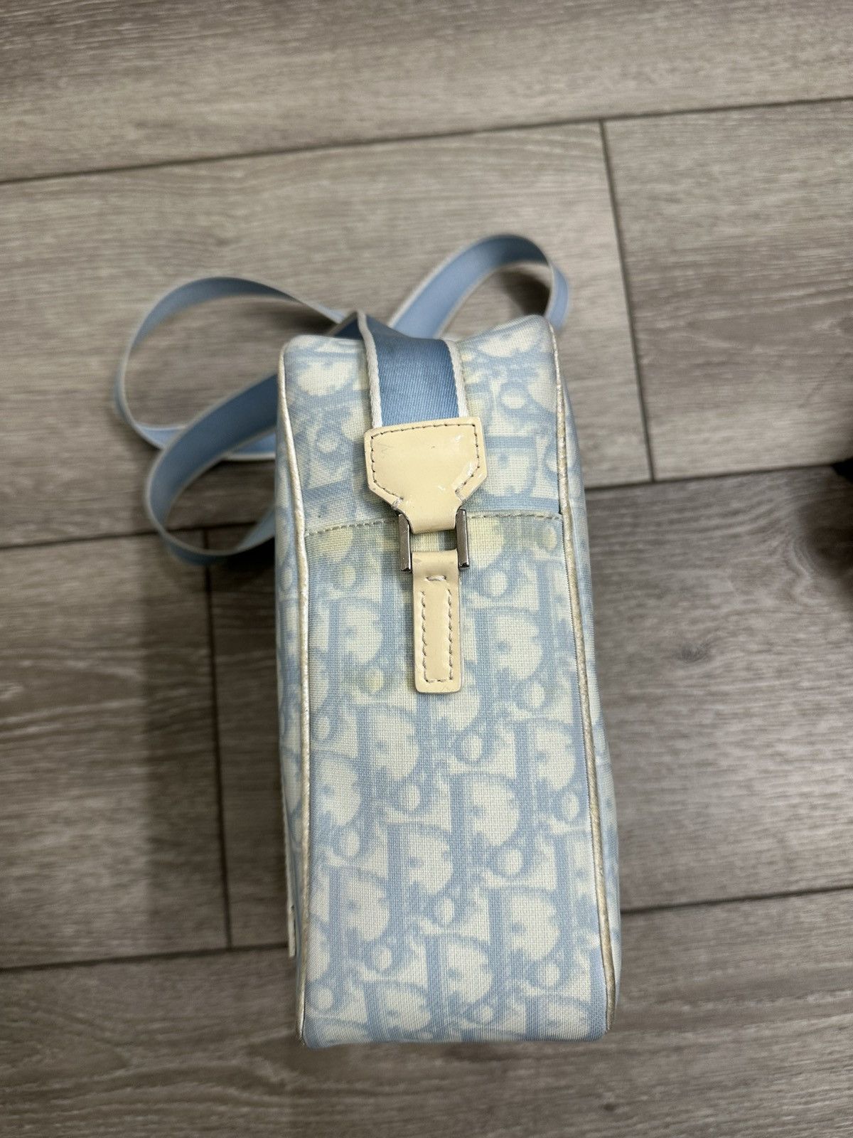 Christian Dior Monogram Blue Shoulder Bag Vintage