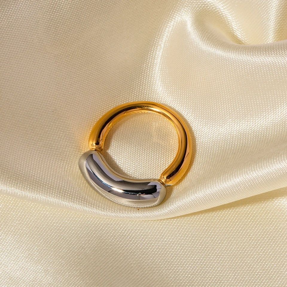 Jewelry Thick Line Smile Ring Size ONE SIZE - 2 Thumbnail