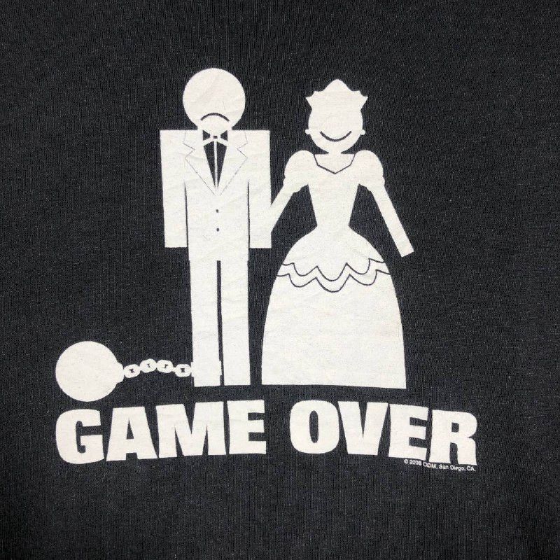 Vintage Vintage Game Over Married T-Shirt Size US XL / EU 56 / 4 - 5 Thumbnail