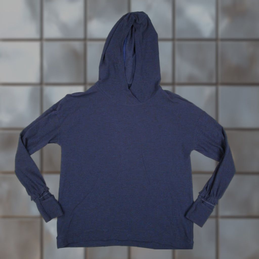 Lululemon Lululemon Hoodie Sweatshirt Womens Medium Blue Lightweight Ruched Hem Yoga Top Shirt Size M / US 6-8 / IT 42-44 - 1 Thumbnail