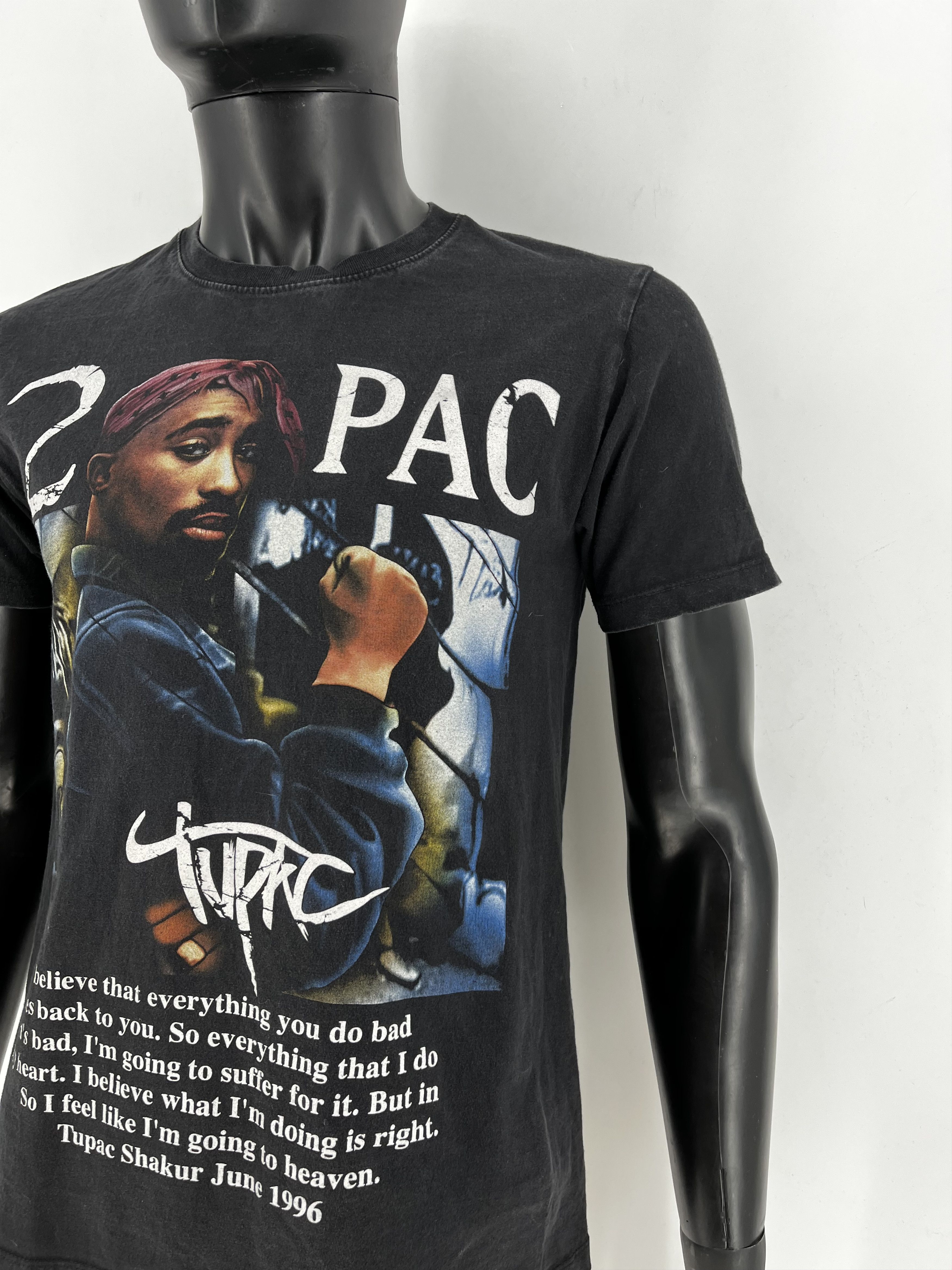 Band Tees Vintage 2Pac Tupac Shakur 1996 Men’s Black Double Sided Sz M Size US M / EU 48-50 / 2 - 8 Thumbnail