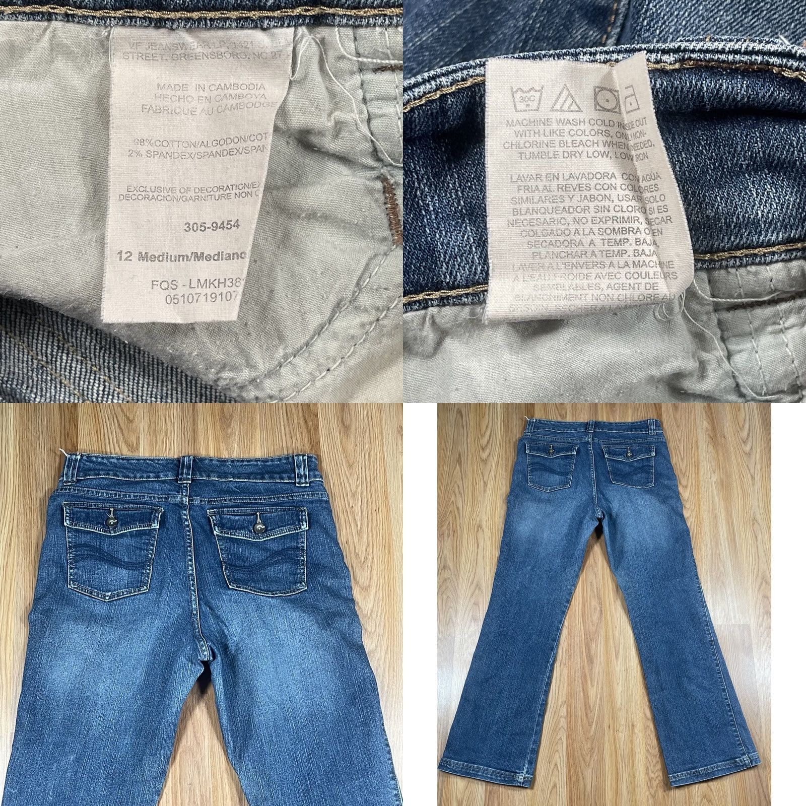 Lee Lee Jeans Womens 12 Medium Bootcut Just Below The Waist Blue Wash Denim - Vintage Condition - High Rise Size 34" / US 12 / IT 48 - 9 Thumbnail