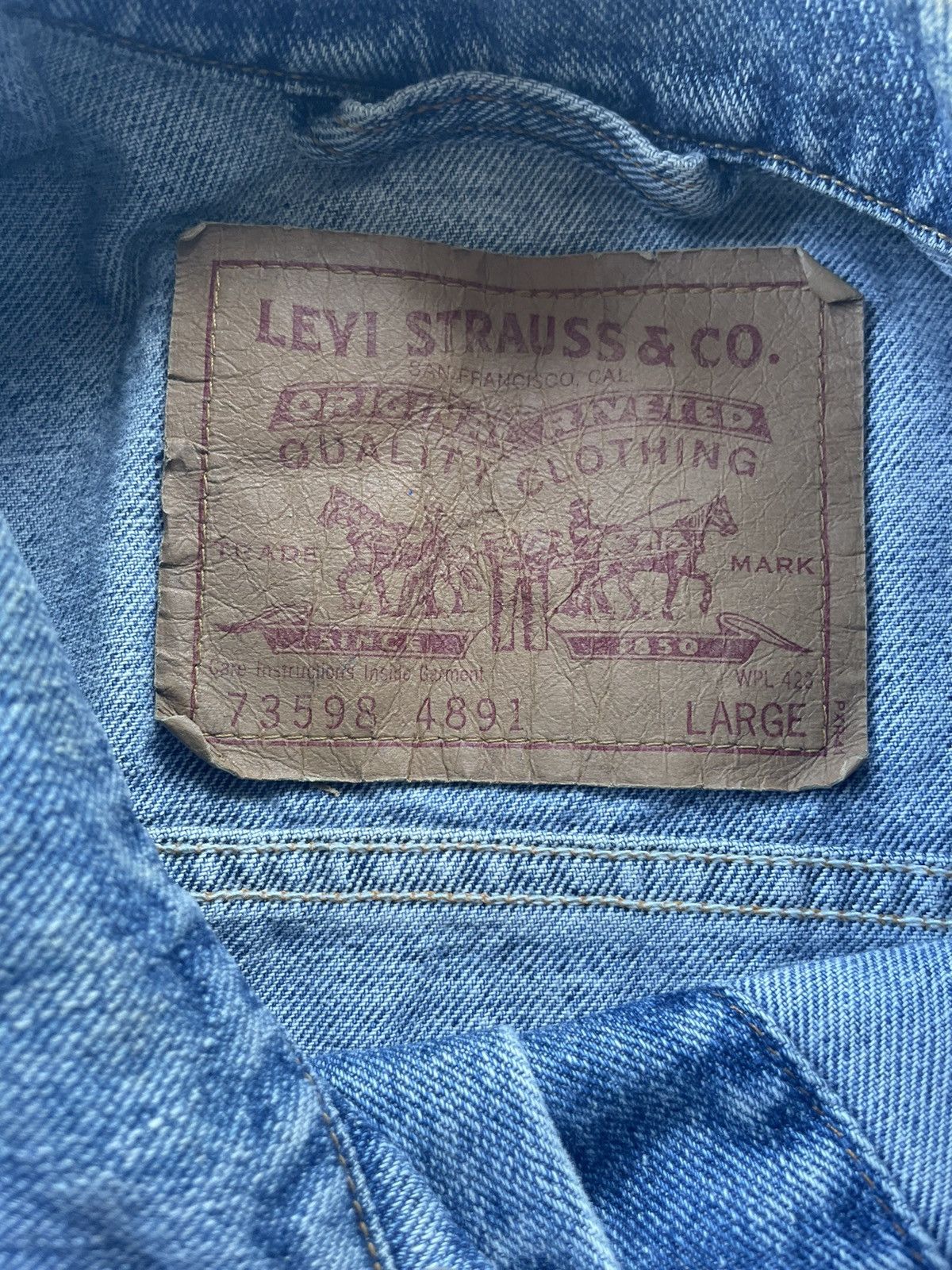 Levi's Vintage 1993 Levis 73598 Denim Jacket Size US XXL / EU 58 / 5 - 13 Thumbnail