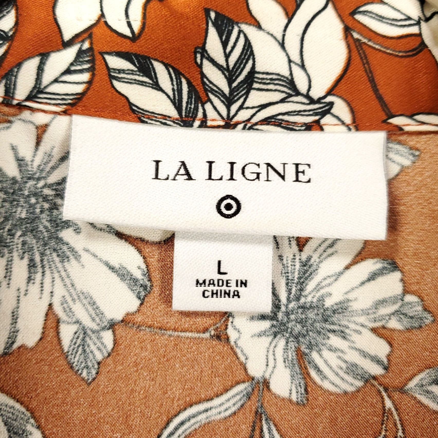 La Ligne La Ligne Top Womens Large Brown Floral Button Up Front Shirt Size L / US 10 / IT 46 - 6 Thumbnail