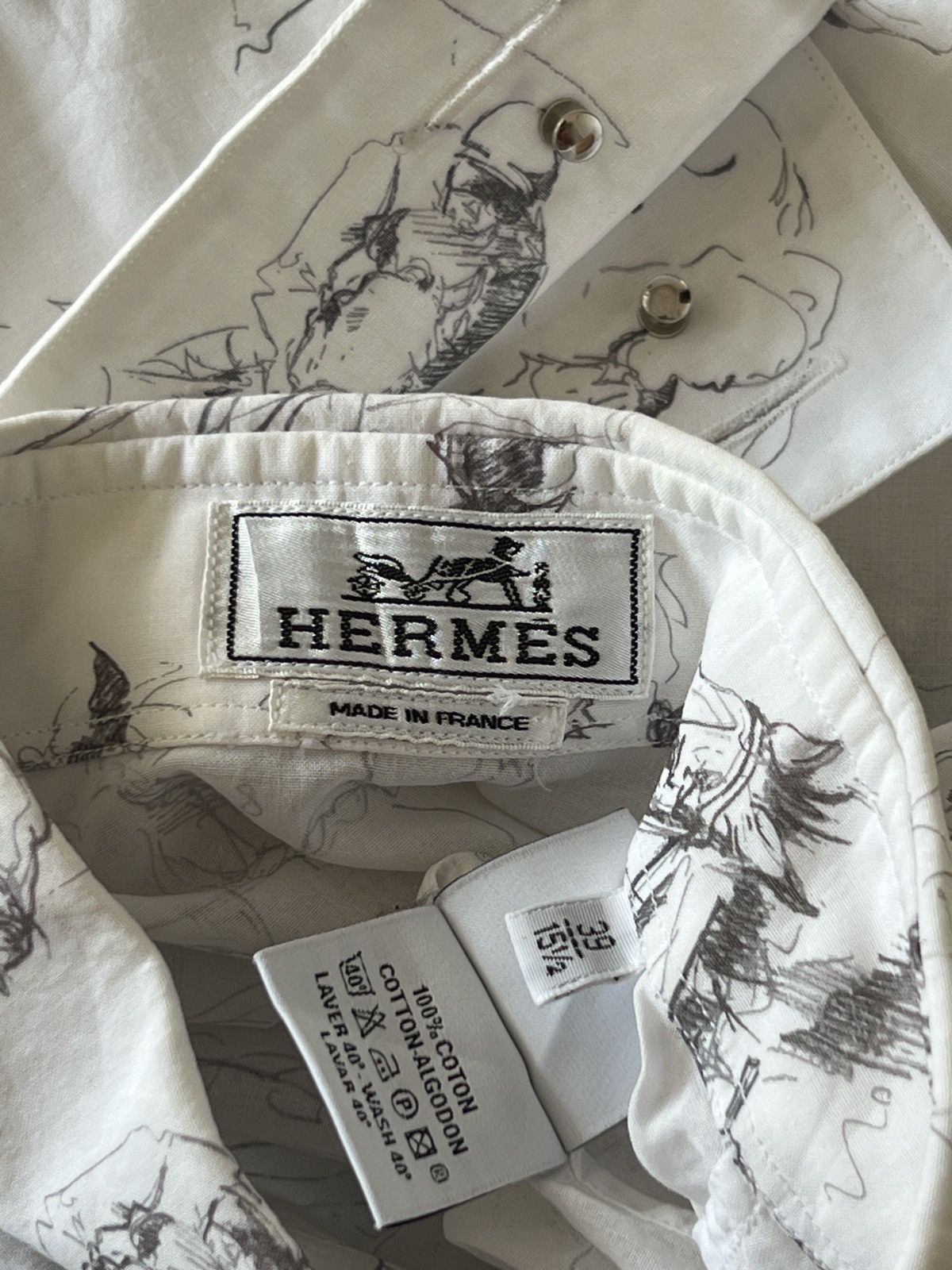 Hermes Hermes cotton voile shirt Size US S / EU 44-46 / 1 - 8 Thumbnail