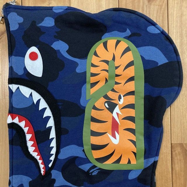 Bape BAPE Black camo × Blue camo Separate Shark Full Zip Hoodie Size US M / EU 48-50 / 2 - 6 Thumbnail